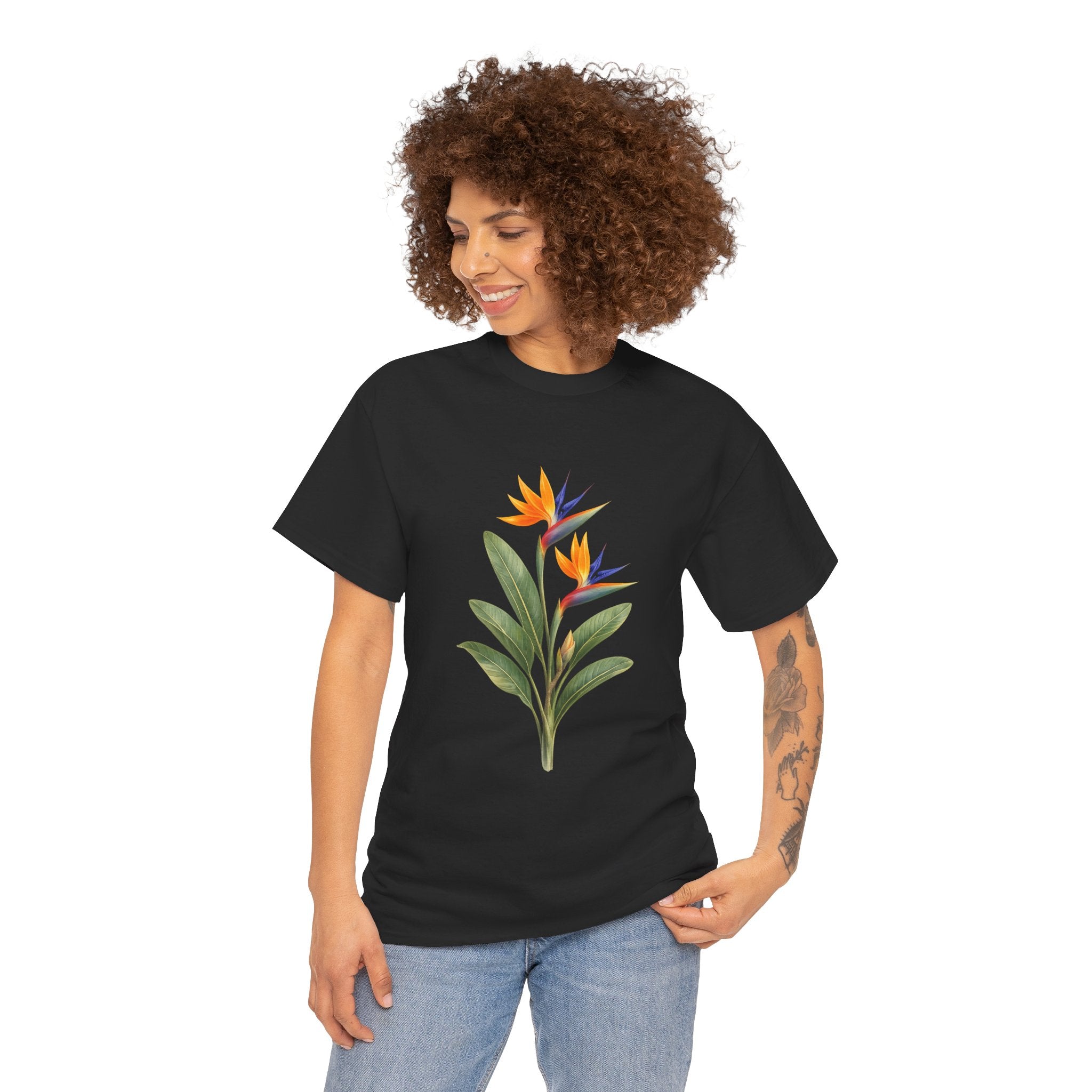 Bird of Paradise Flower T-Shirt – Tropical Botanical Graphic Tee for Summer & Island Style
