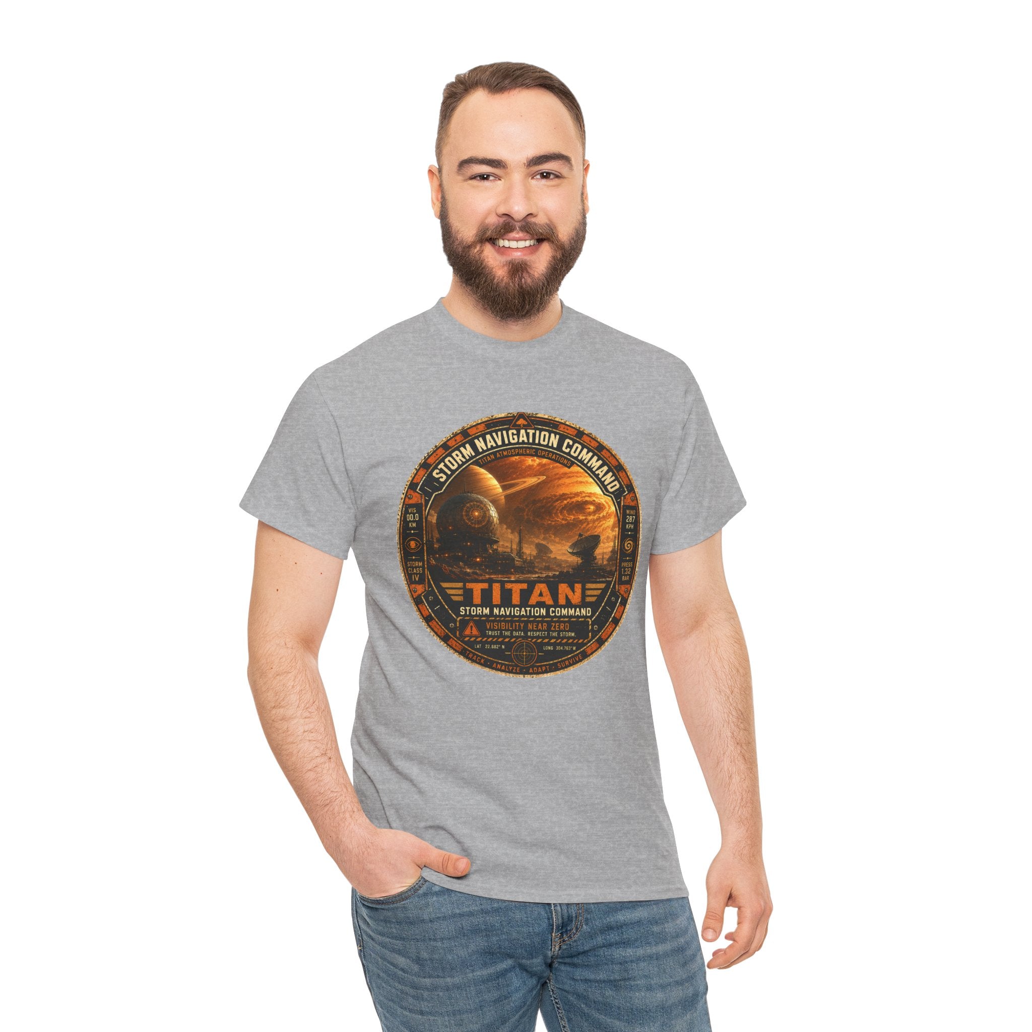 Titan Storm Navigation Command T Shirt – Vintage Space Mission Graphic Tee