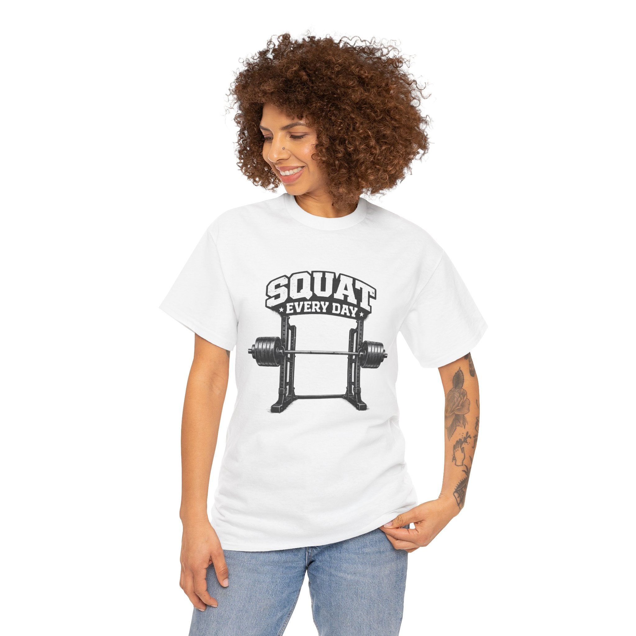 Squat Every Day T-Shirt | Powerlifting Squat Rack Shirt | Gym Gift for Women & Men