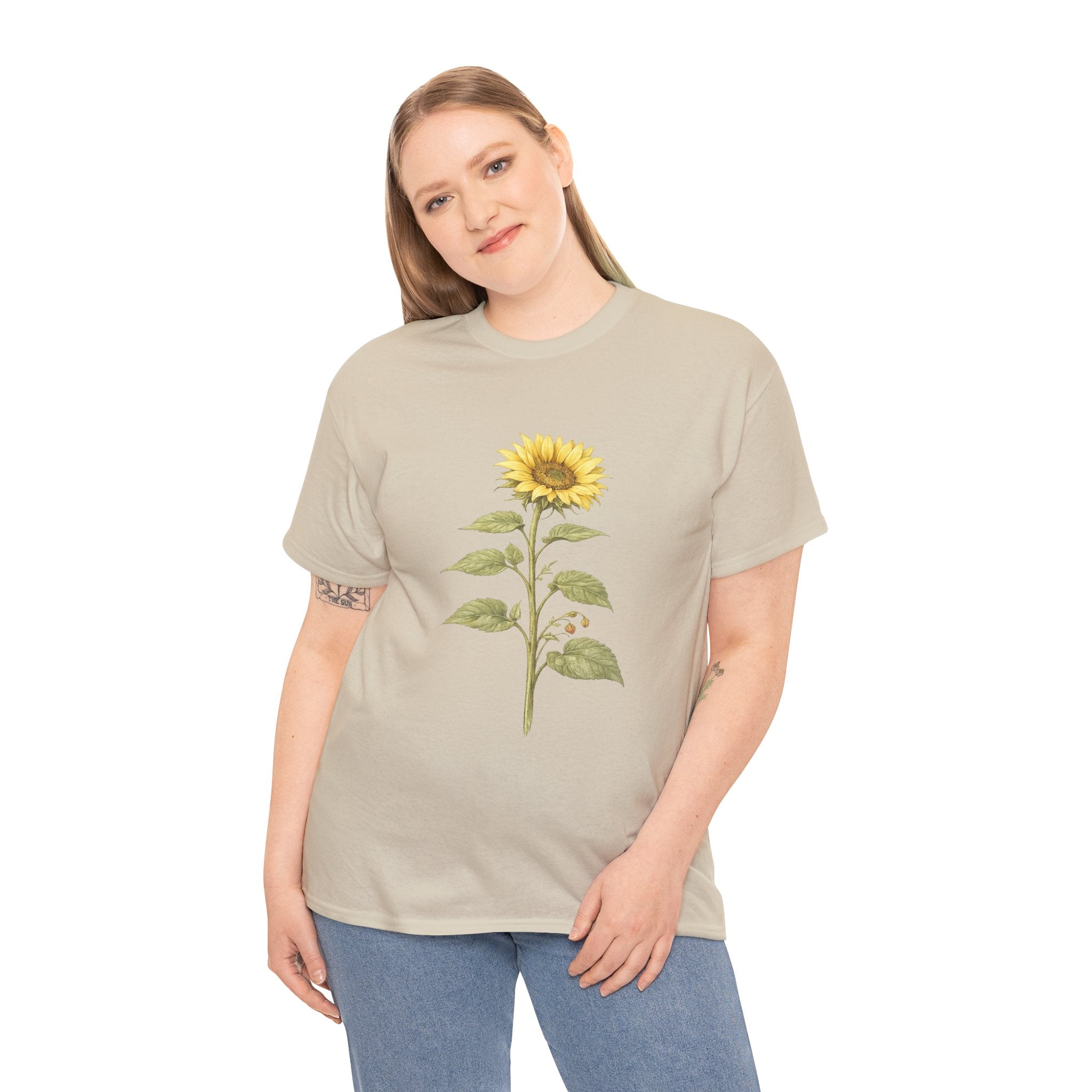 Sunflower Botanical T Shirt – Cottagecore Floral Graphic Tee for Nature Lovers