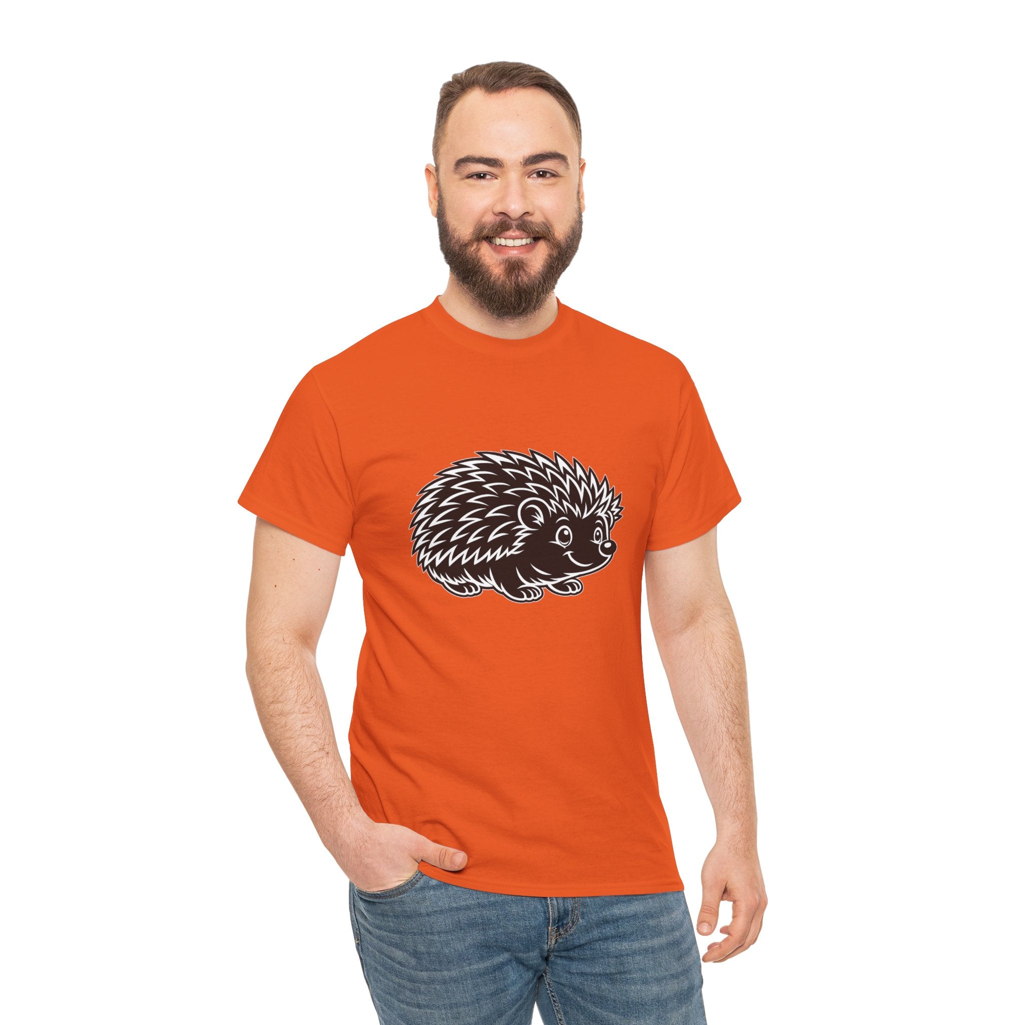 Cute Hedgehog Sketch T Shirt – Minimalist Woodland Animal Graphic Tee