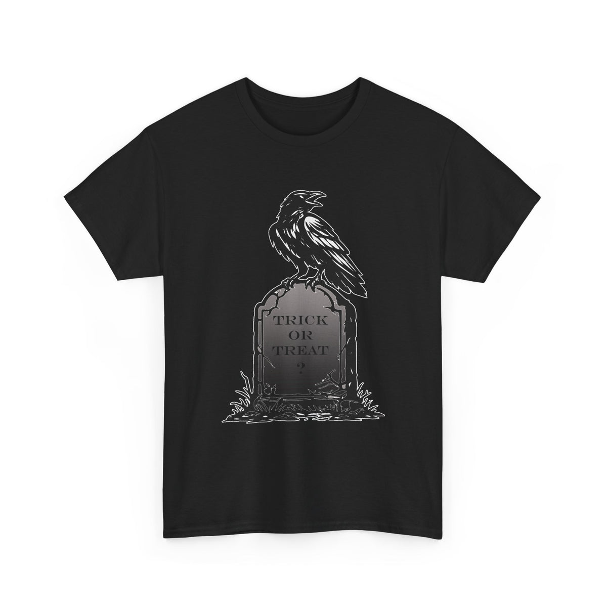 Raven Headstone Halloween Graphic T-Shirt | WildOrbit