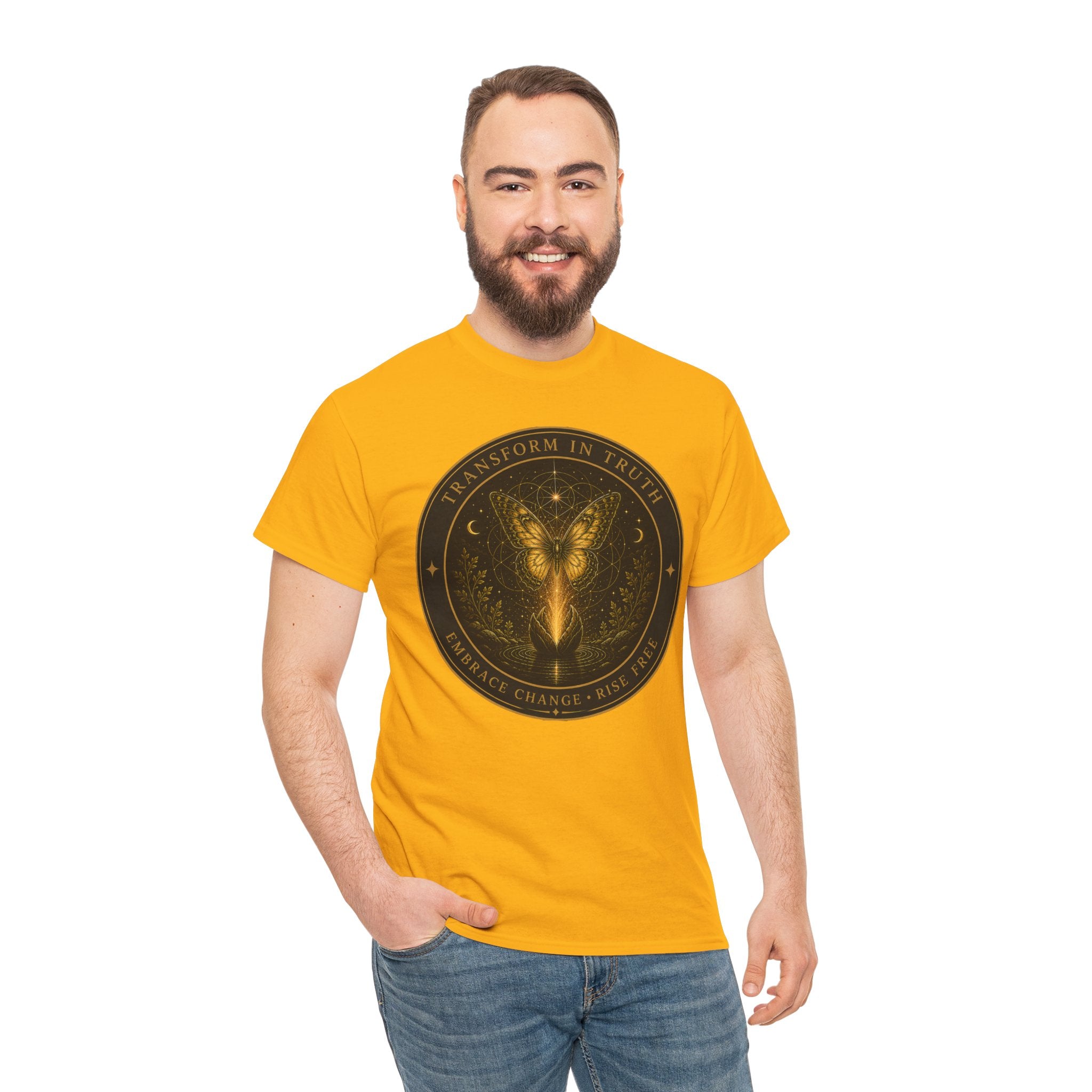 Transform in Truth Butterfly T-Shirt – Metamorphosis Sacred Geometry Graphic Tee