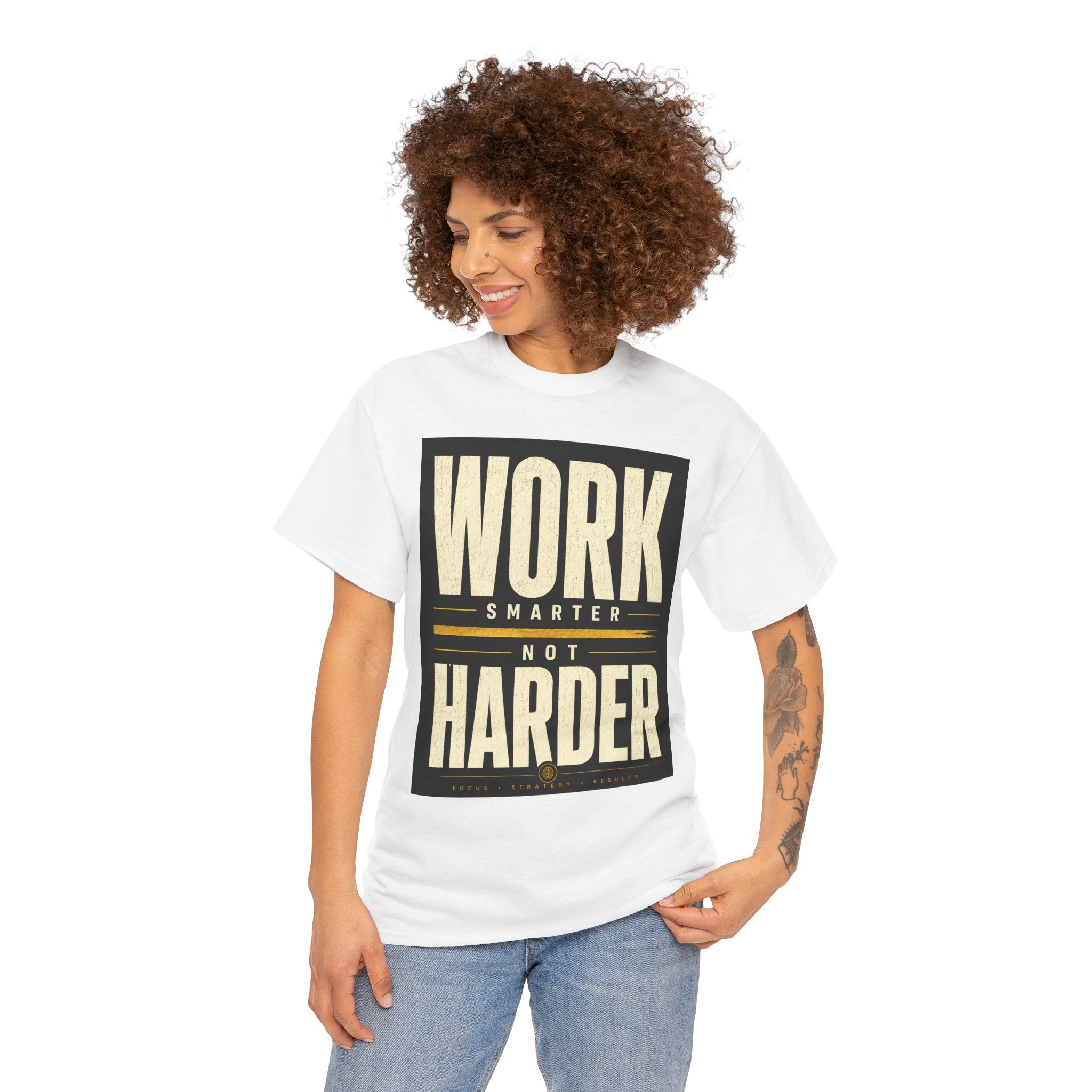 Work Smarter Not Harder T-Shirt – Motivational Quote Graphic Tee for Entrepreneurs & Professionals