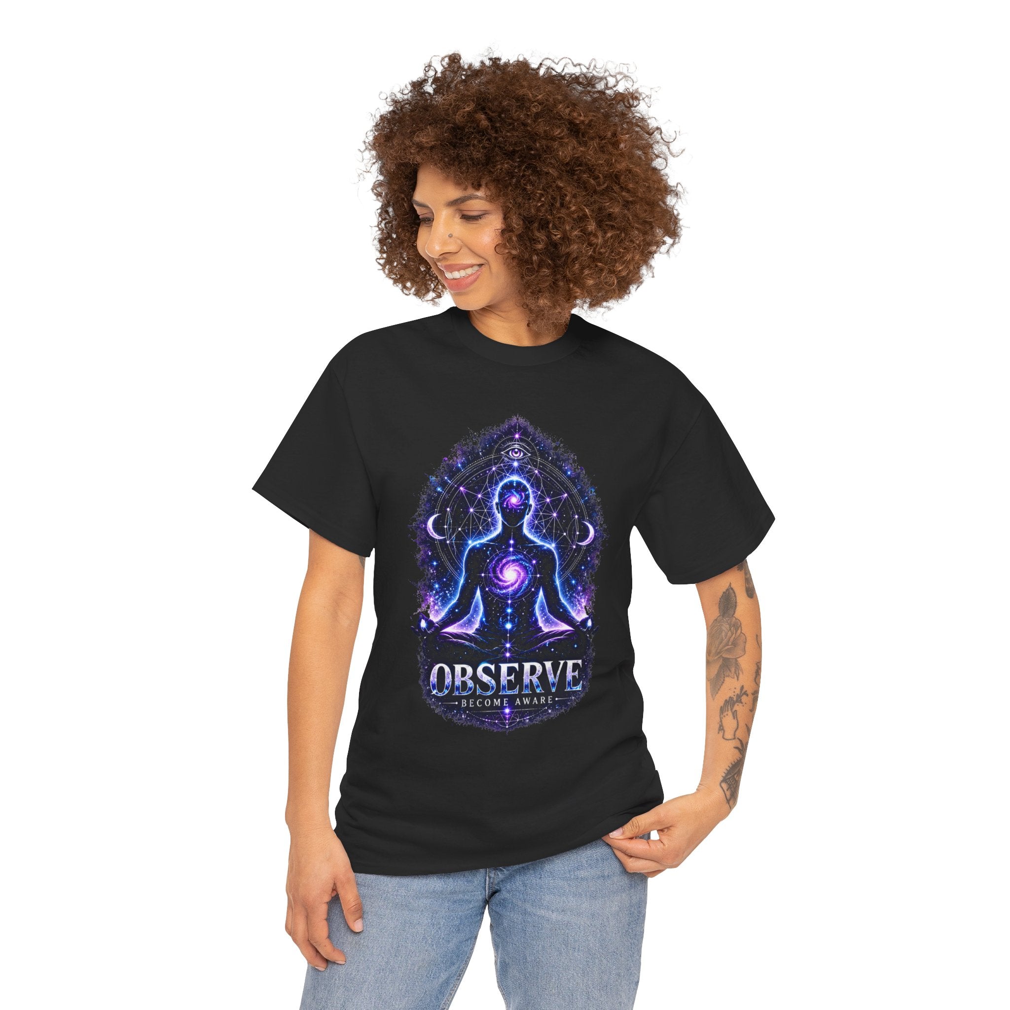 Observe Meditation T Shirt – Third Eye Chakra Spiritual Yoga Graphic Tee
