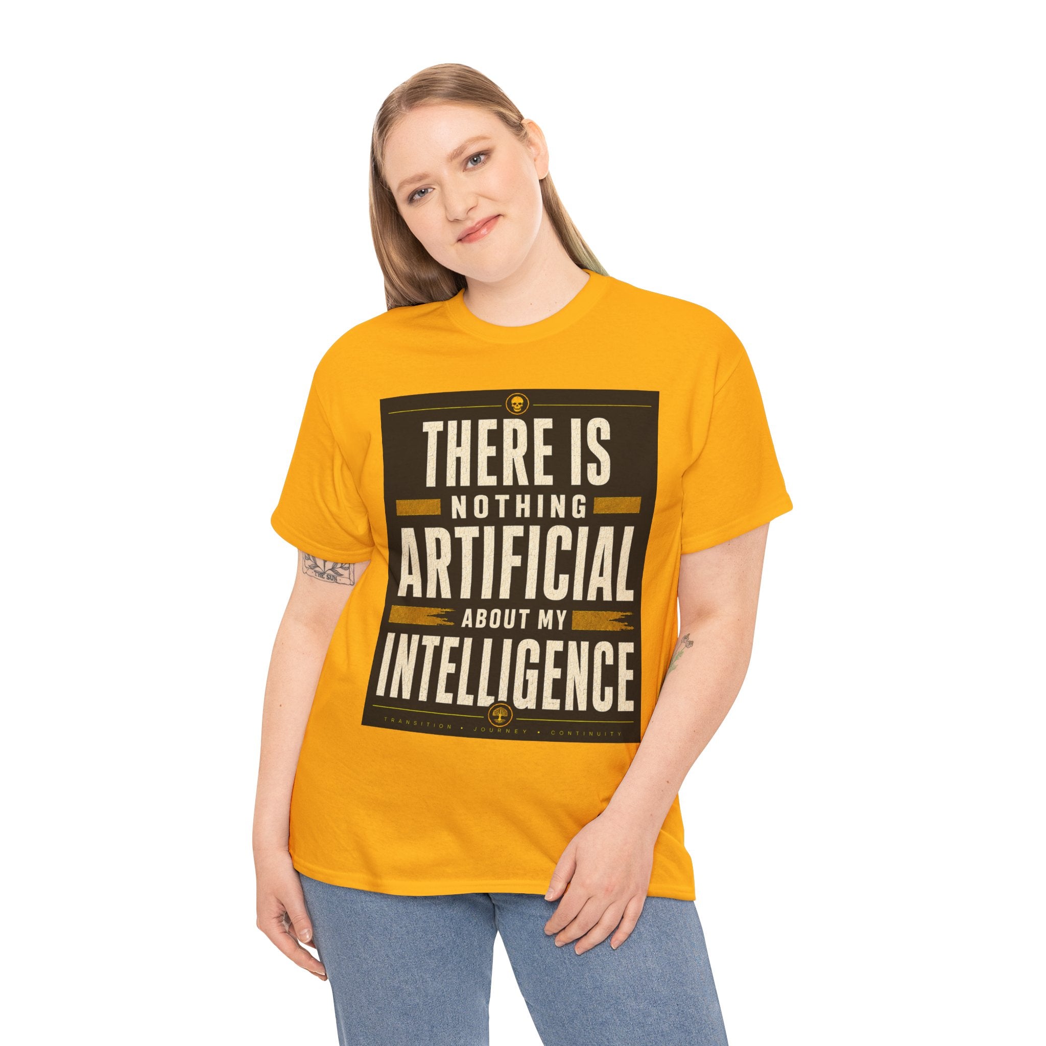There Is Nothing Artificial About My Intelligence T Shirt – Retro AI Quote Graphic Tee