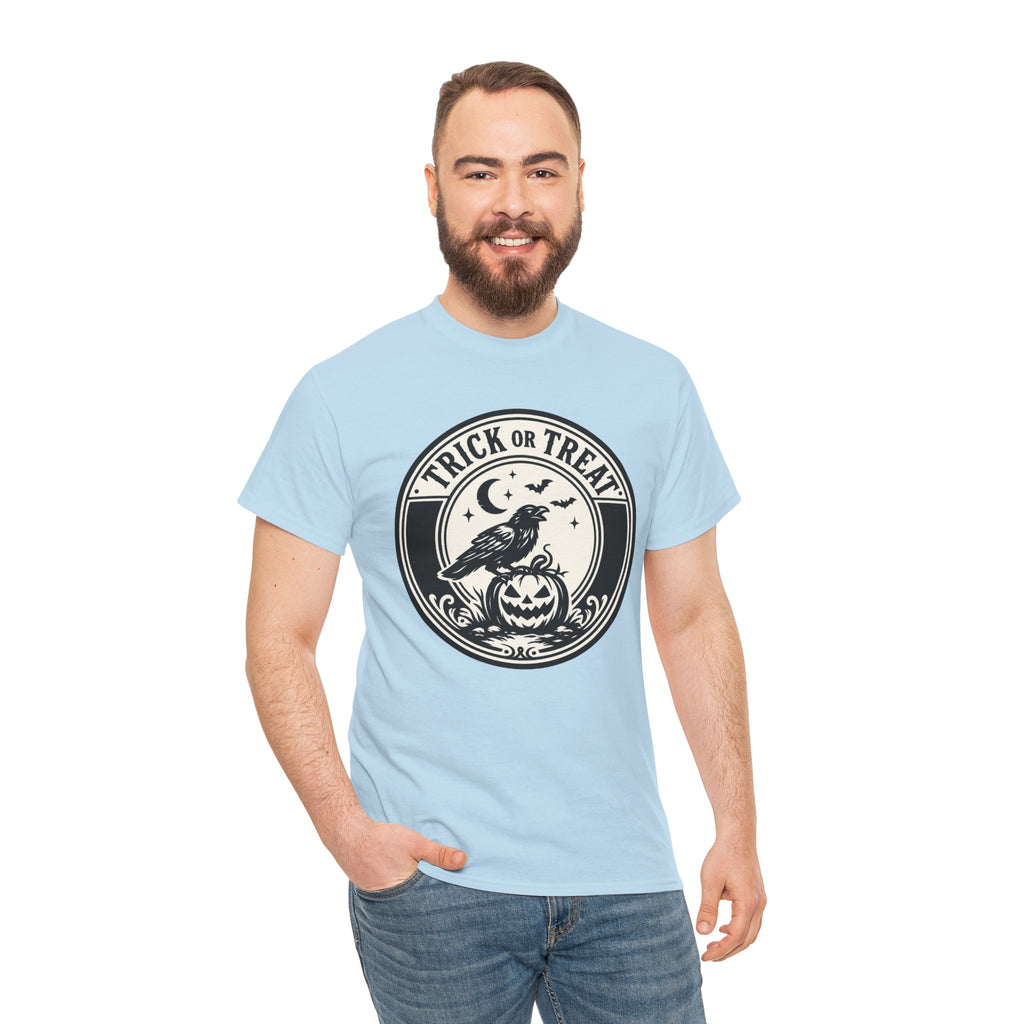 Trick or Treat Vintage Badge Halloween Graphic T-Shirt | WildOrbit