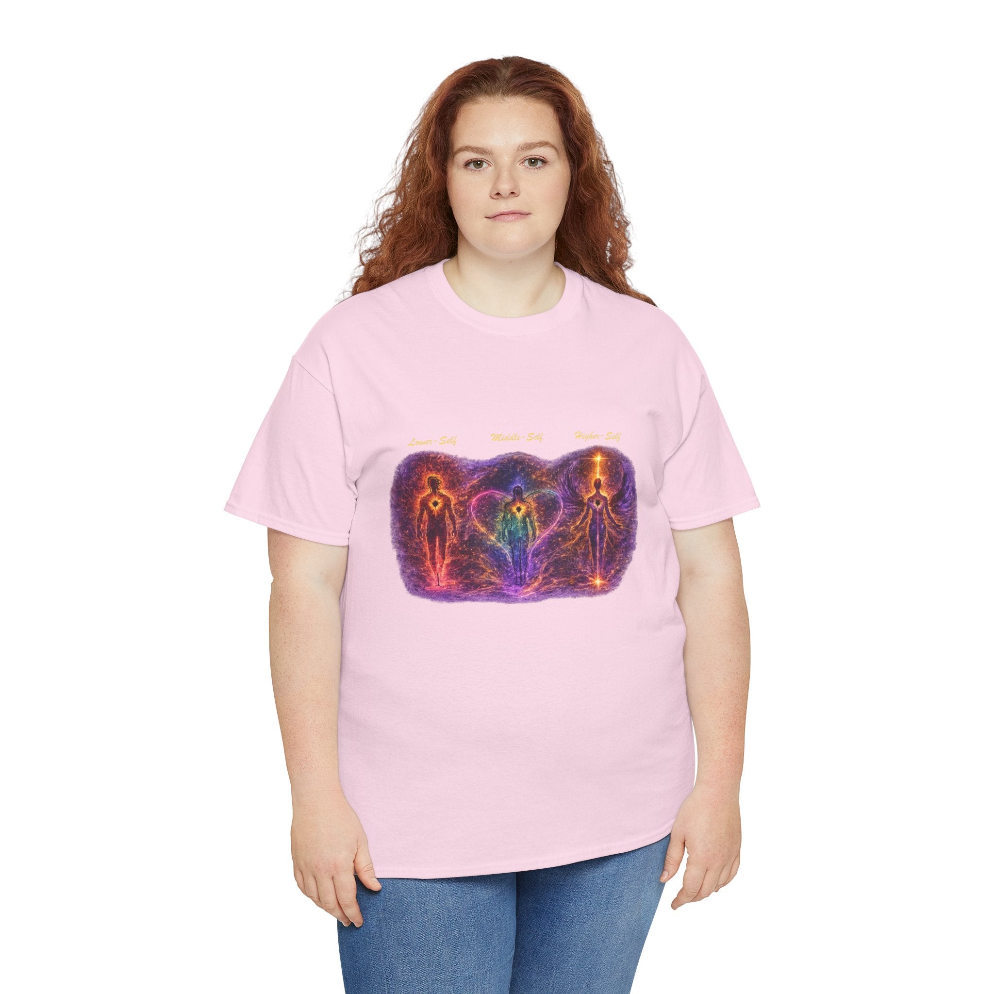 Lower Middle Higher Self Mystic Energy Tee — Cosmic Chakra Spirit Artwork T Shirt