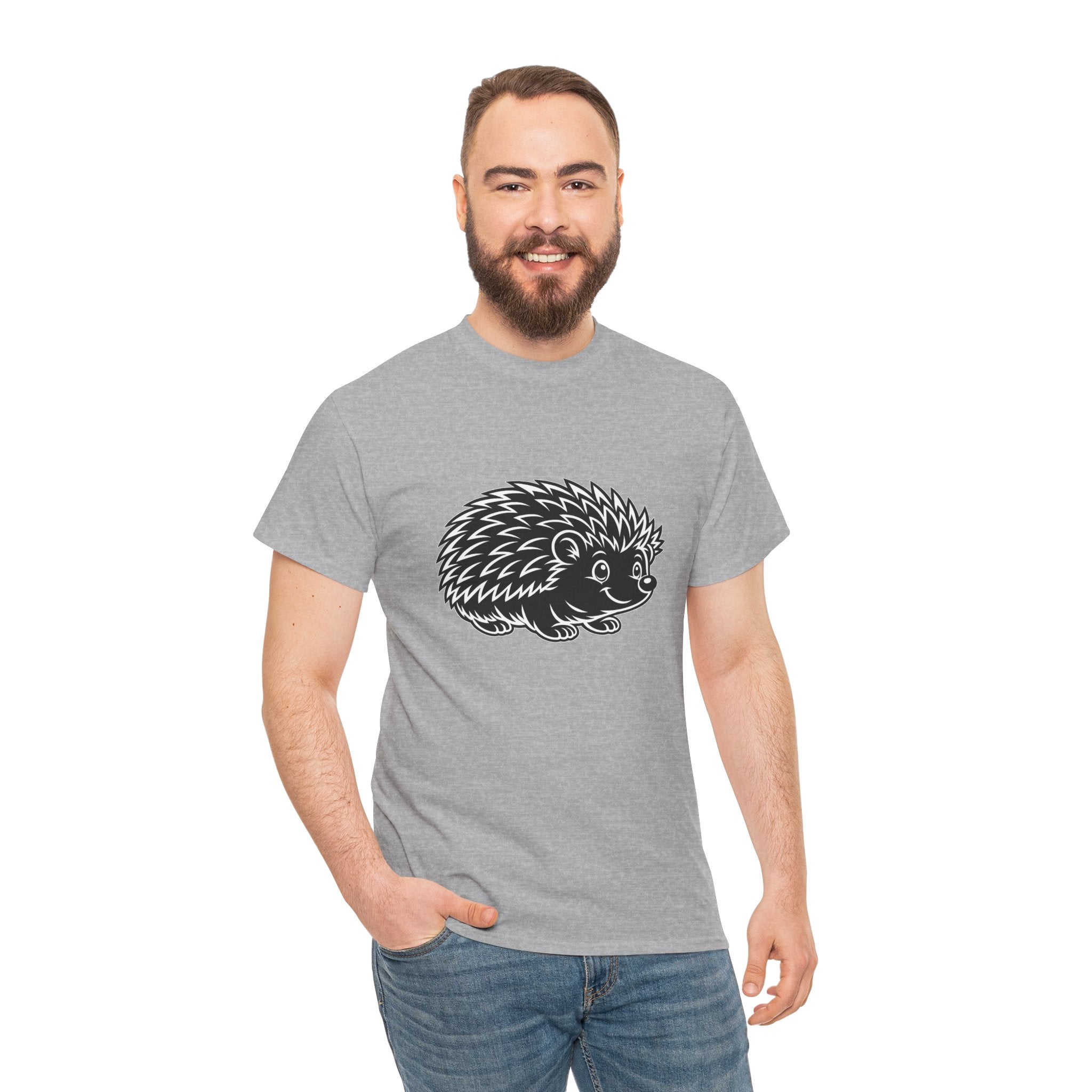 Cute Hedgehog Sketch T Shirt – Minimalist Woodland Animal Graphic Tee