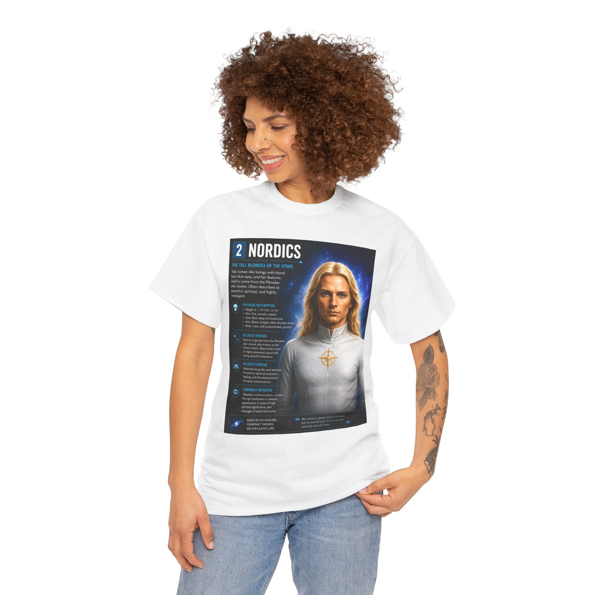 Nordic Alien T-Shirt – Ancient Aliens “Nordics” UFO Informational Graphic Tee