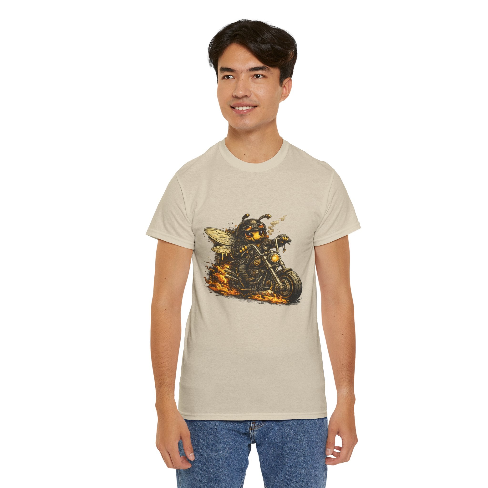 Biker Bee T Shirt – Funny Motorcycle Bee Graphic Tee for Biker & Bee Lovers