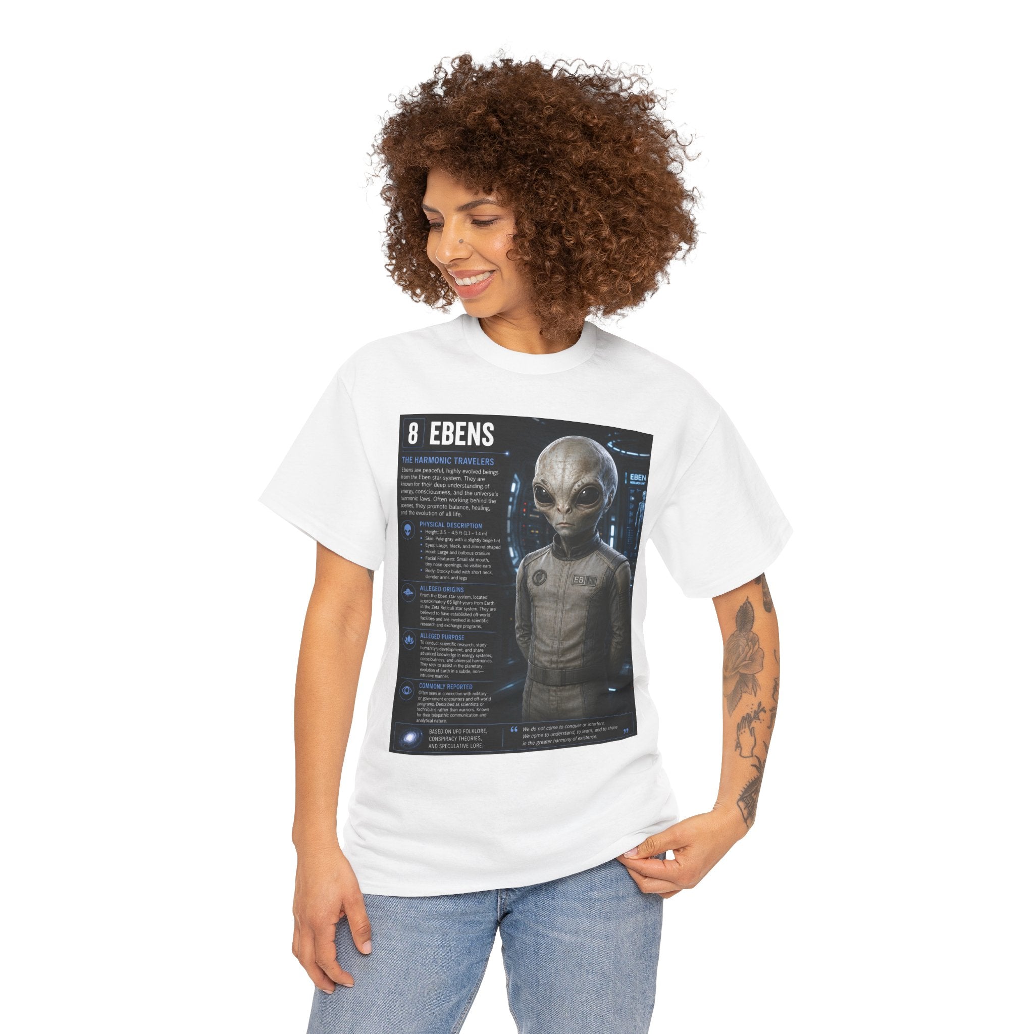 Ebens Alien Species Guide T-Shirt – Ancient Aliens Sci-Fi Graphic Tee for UFO Fans