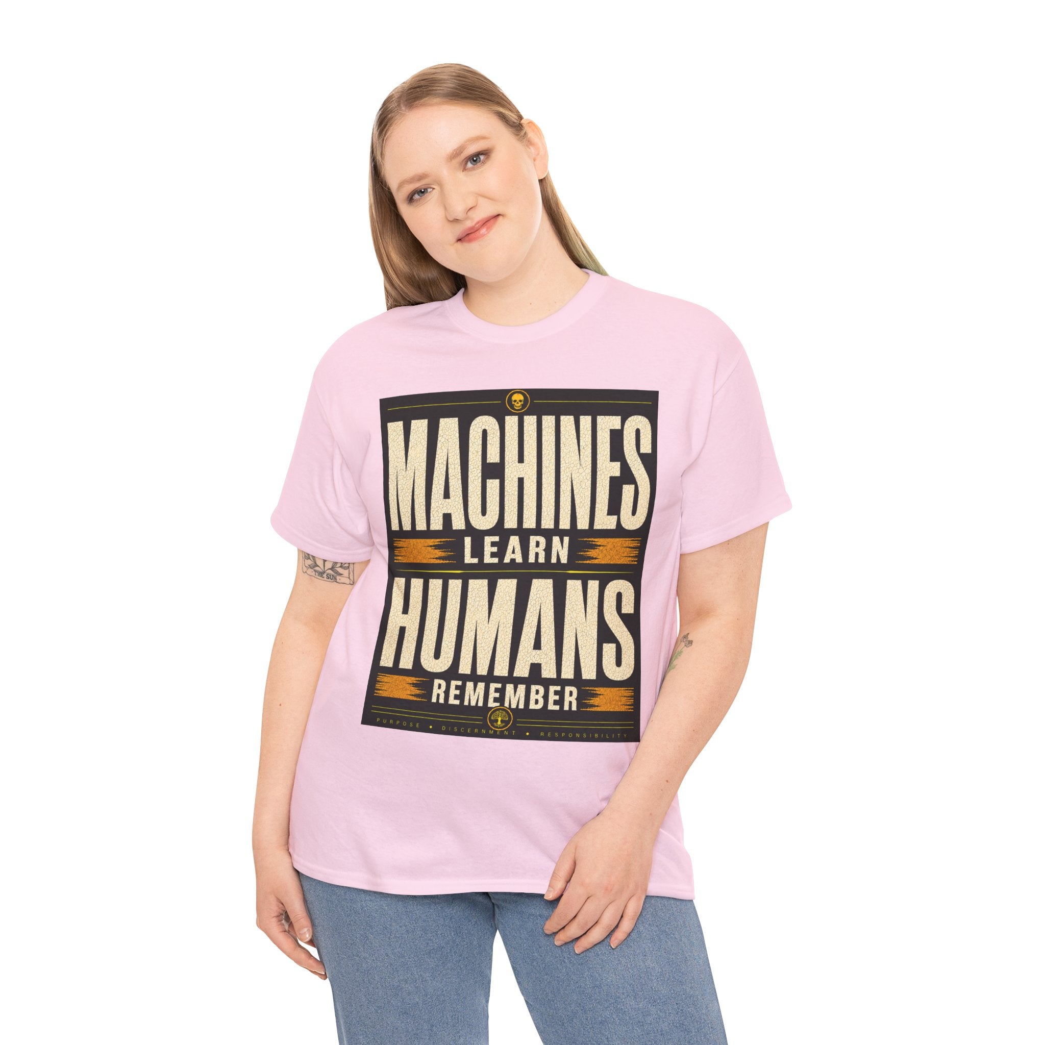 Machines Learn Humans Remember T Shirt – Retro AI Philosophy Graphic Tee