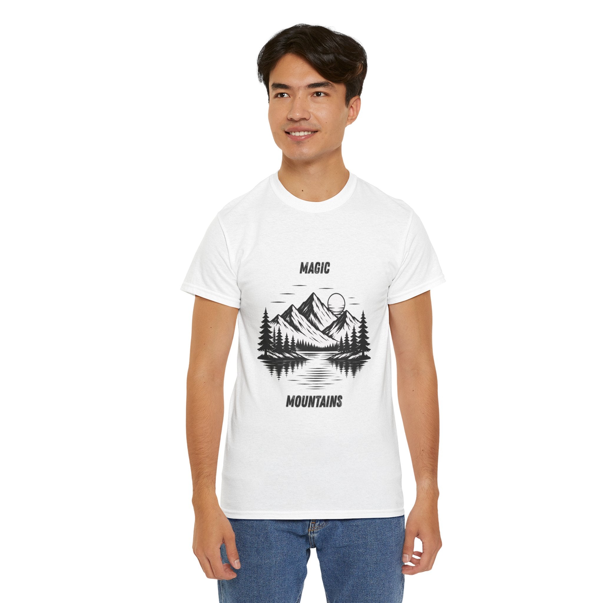 Magic Mountains T Shirt – Scenic Mountain Adventure Hiking & Camping Graphic Tee