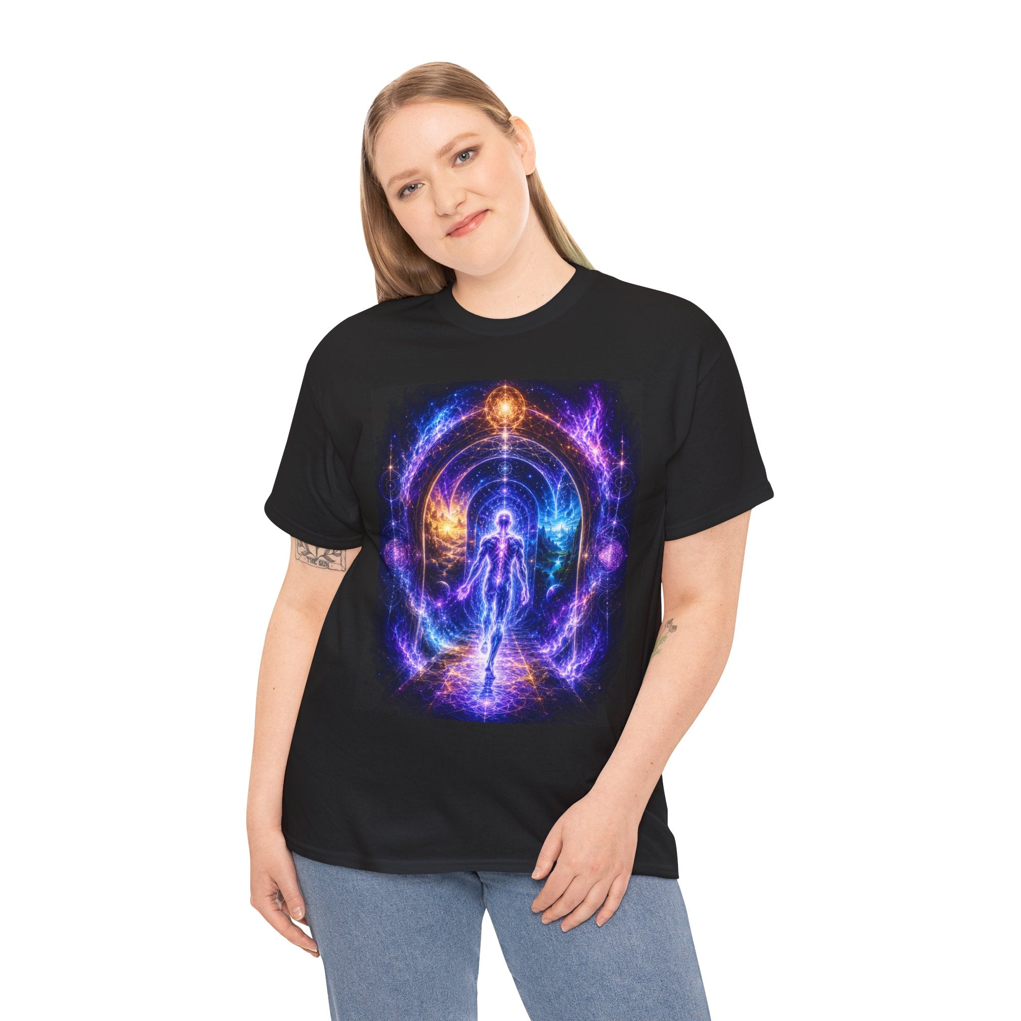Beyond the Veil Cosmic Energy Shirt – Spiritual Ascension & Aura Graphic Tee