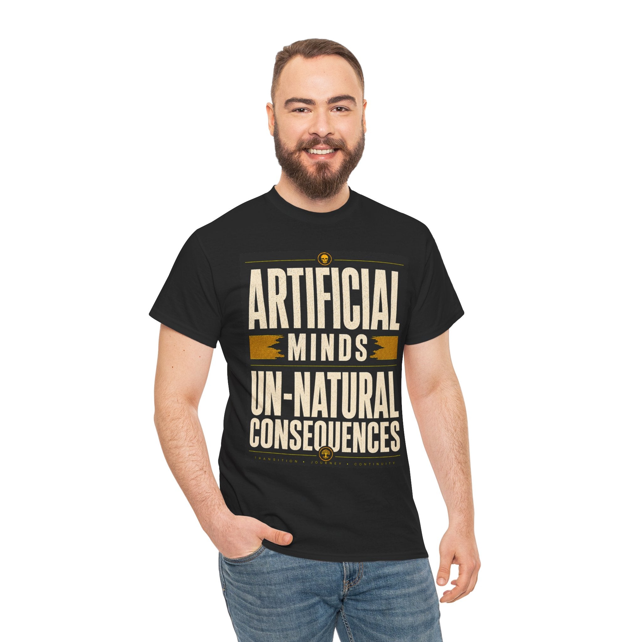 Artificial Minds Un Natural Consequences T Shirt – Retro Anti AI Philosophy Graphic Tee