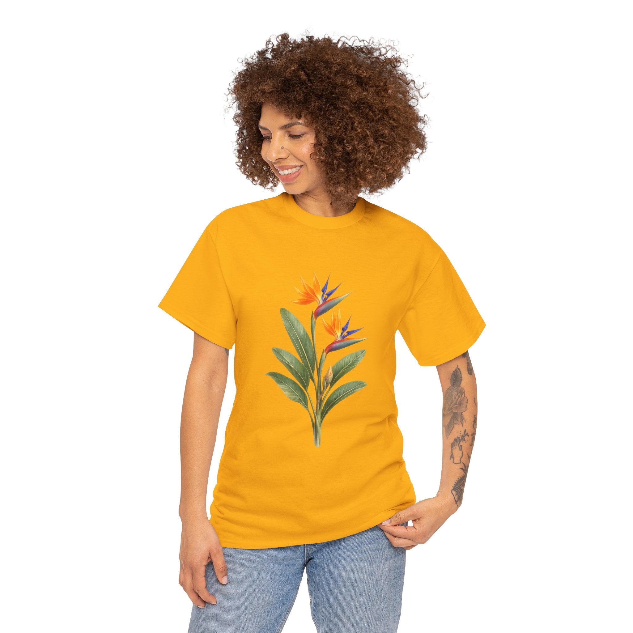 Bird of Paradise Flower T-Shirt – Tropical Botanical Graphic Tee for Summer & Island Style