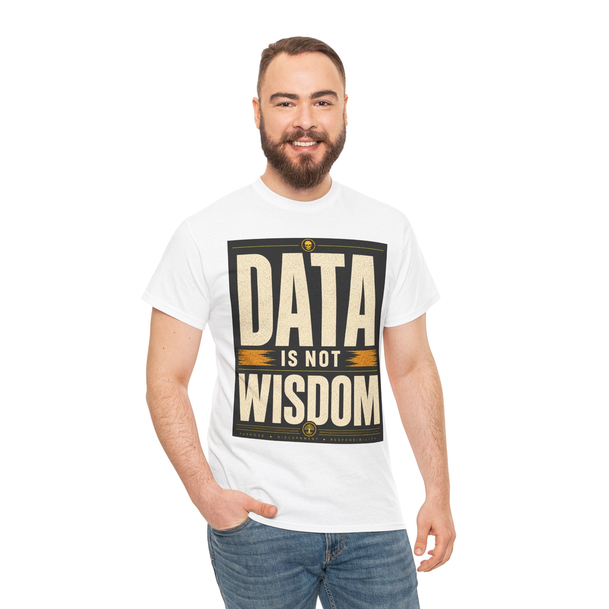 Data Is Not Wisdom T Shirt – Retro Philosophy Tech Graphic Tee