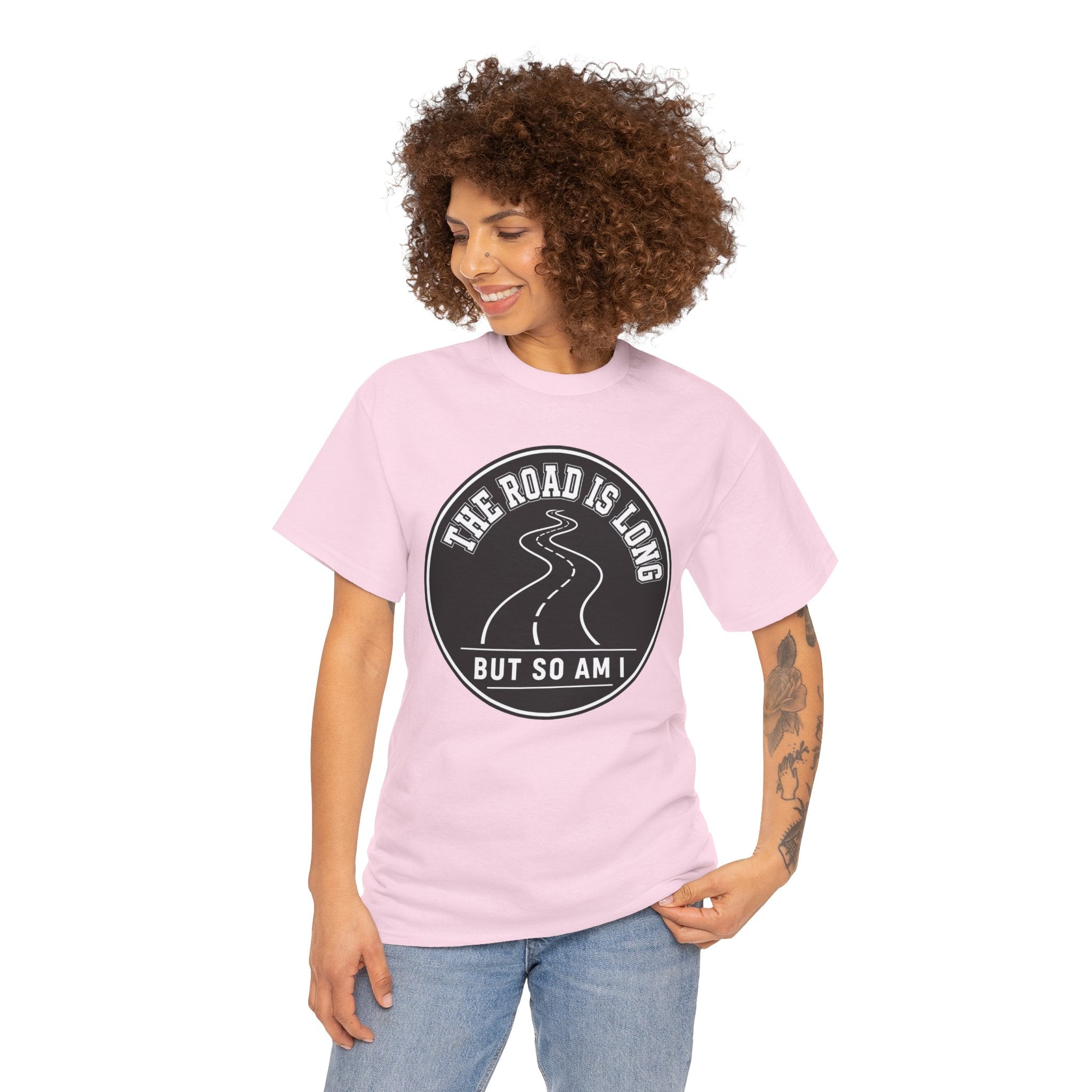 The Road Is Long But So Am I T-Shirt – Funny Endurance Running Graphic Tee
