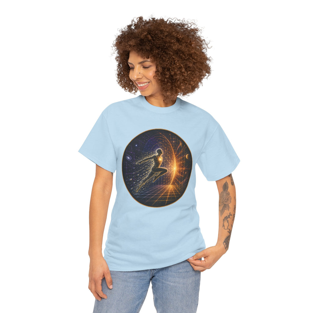 Quantum Leap Illustrated T-Shirt – Cosmic Transformation Graphic Tee