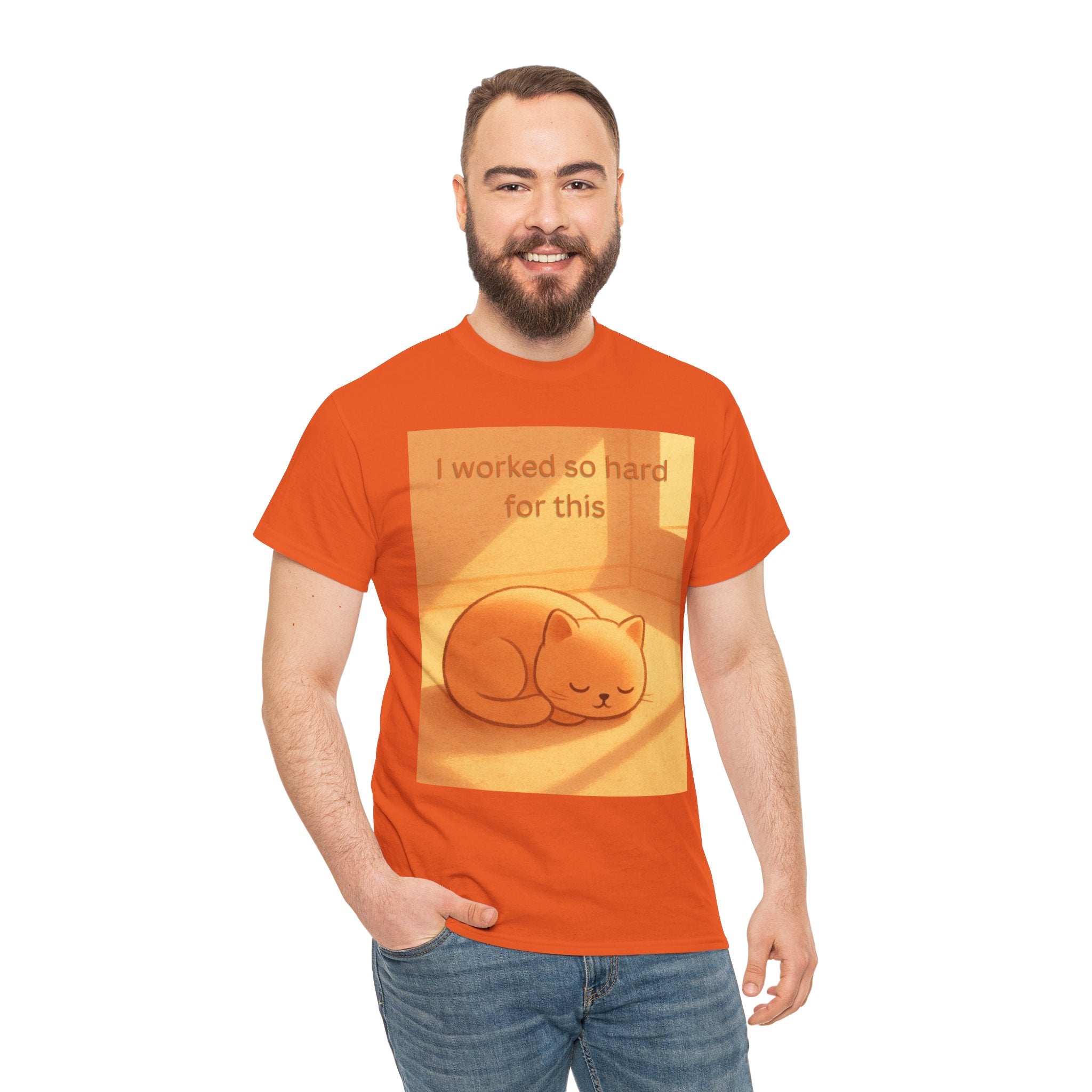 Funny Sleepy Cat T Shirt – I Worked So Hard For This Cosy Cat Graphic Tee