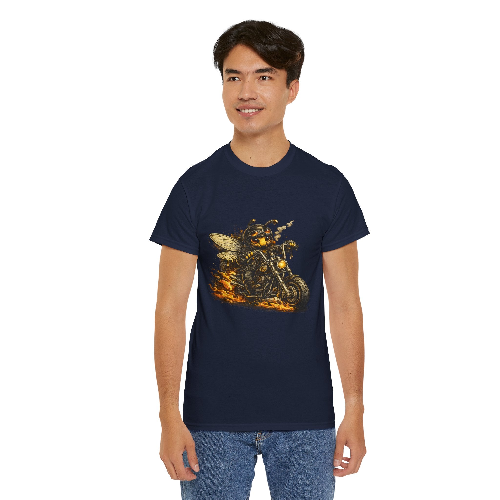 Biker Bee T Shirt – Funny Motorcycle Bee Graphic Tee for Biker & Bee Lovers