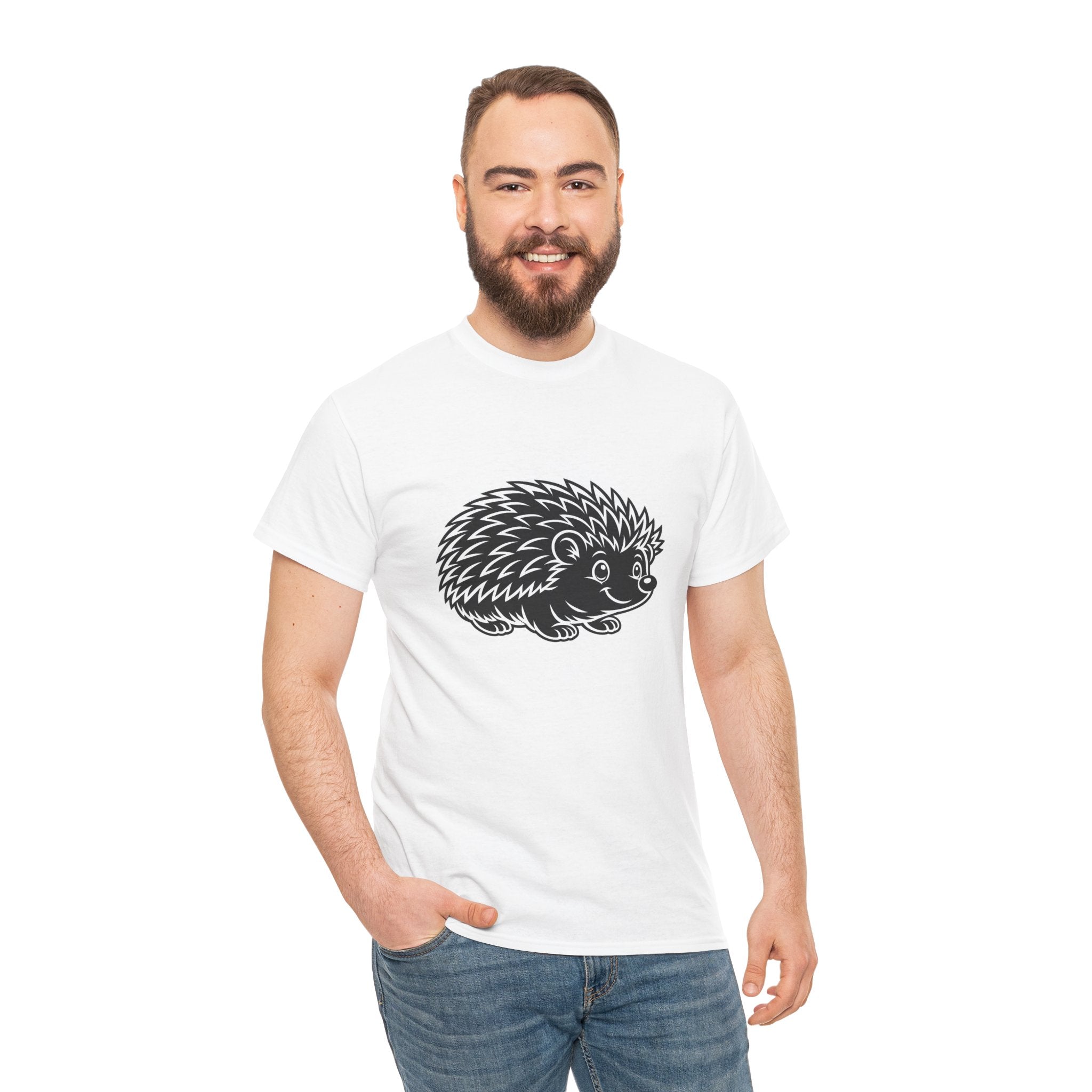 Cute Hedgehog Sketch T Shirt – Minimalist Woodland Animal Graphic Tee