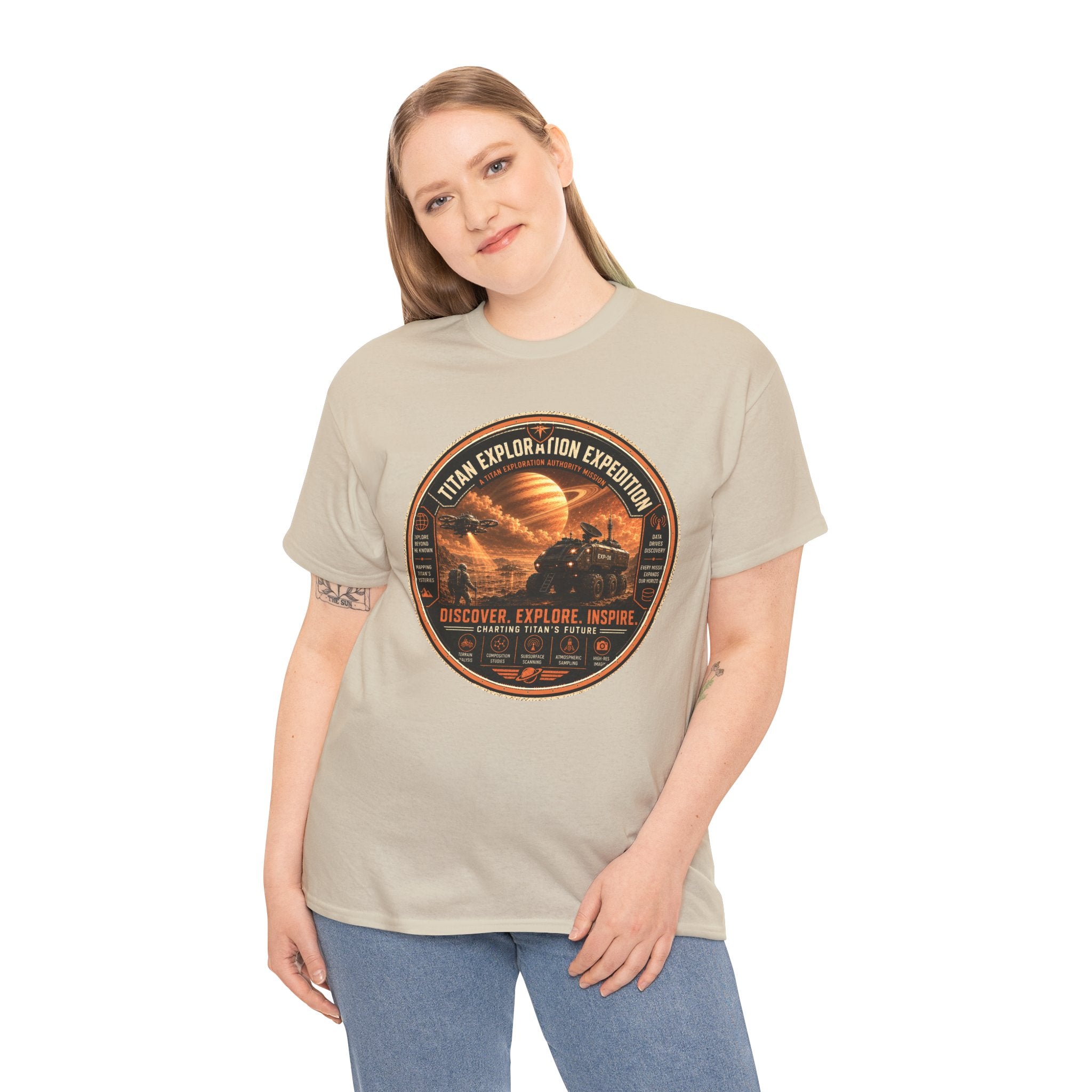Titan Exploration Expedition T Shirt – Retro Sci Fi Space Adventure Graphic Tee