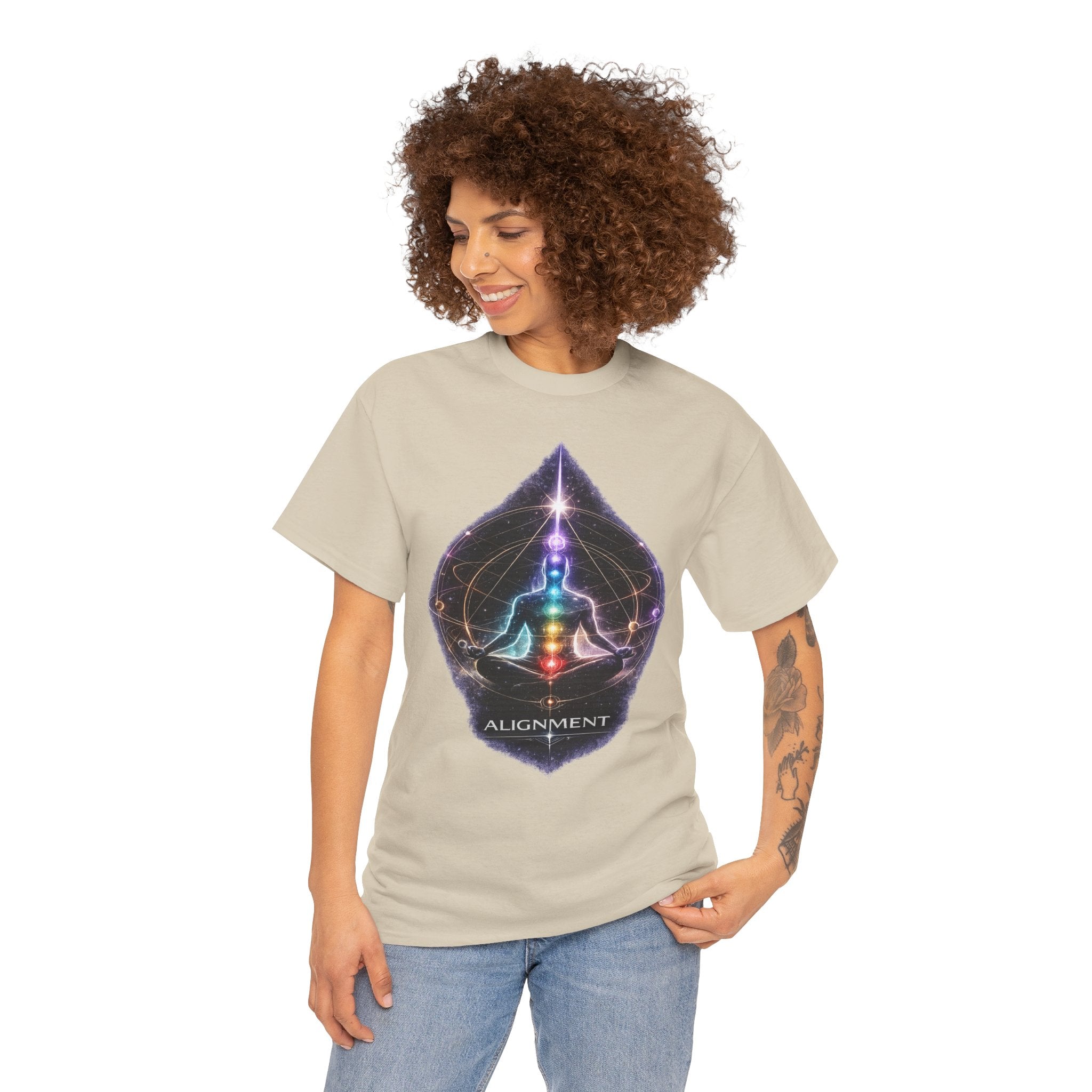 Alignment Chakra Meditation T Shirt – Spiritual Energy Yoga Graphic Tee