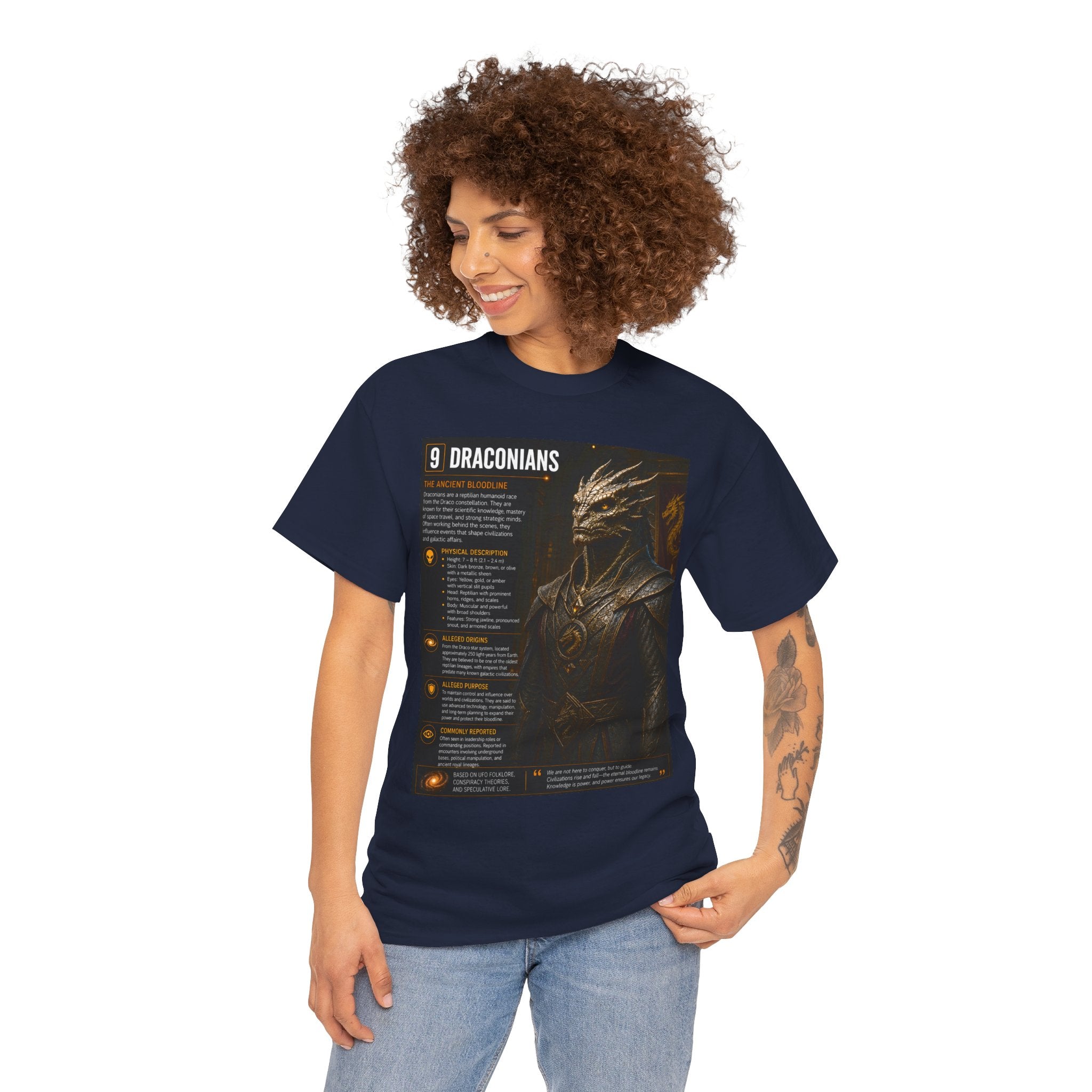 Draconian Alien Species Guide Shirt – Ancient Reptilian Extraterrestrial Graphic Tee