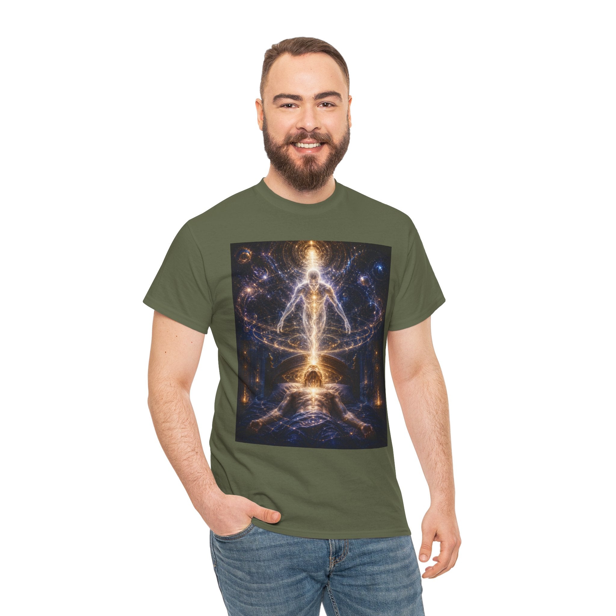 Return to Body Spiritual T Shirt – Cosmic Energy Alignment Meditation Graphic Tee