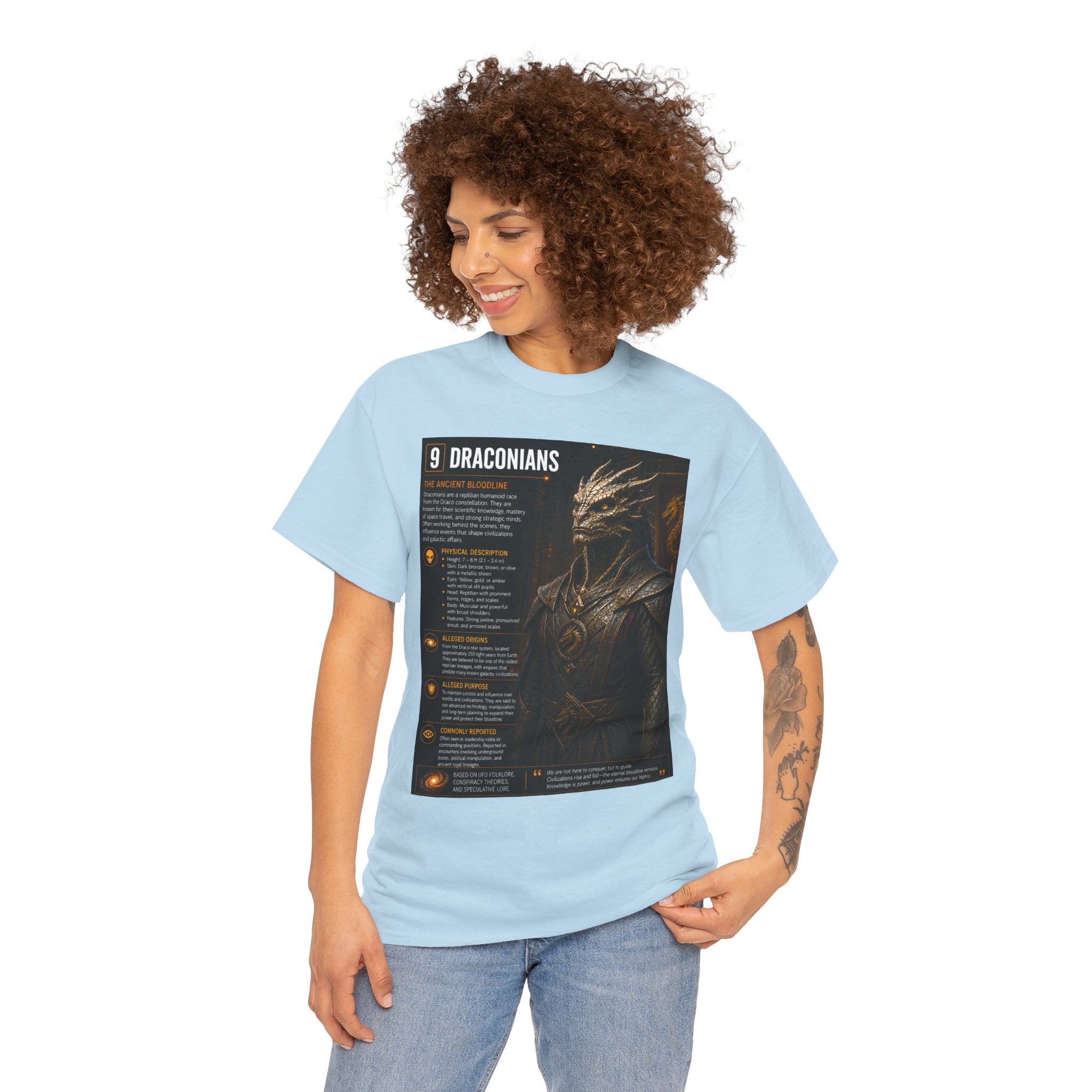 Draconian Alien Species Guide Shirt – Ancient Reptilian Extraterrestrial Graphic Tee
