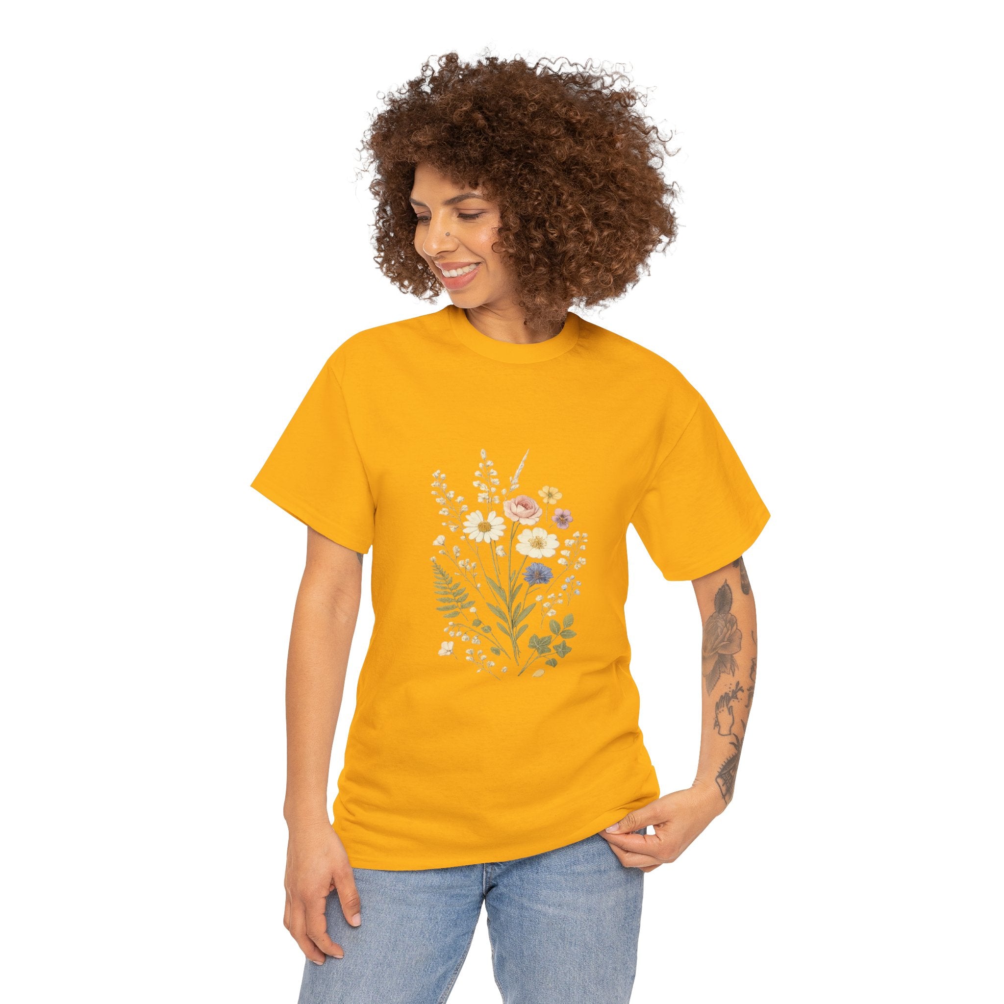 Wildflower Bouquet T Shirt – Cottagecore Floral Graphic Tee for Nature Lovers