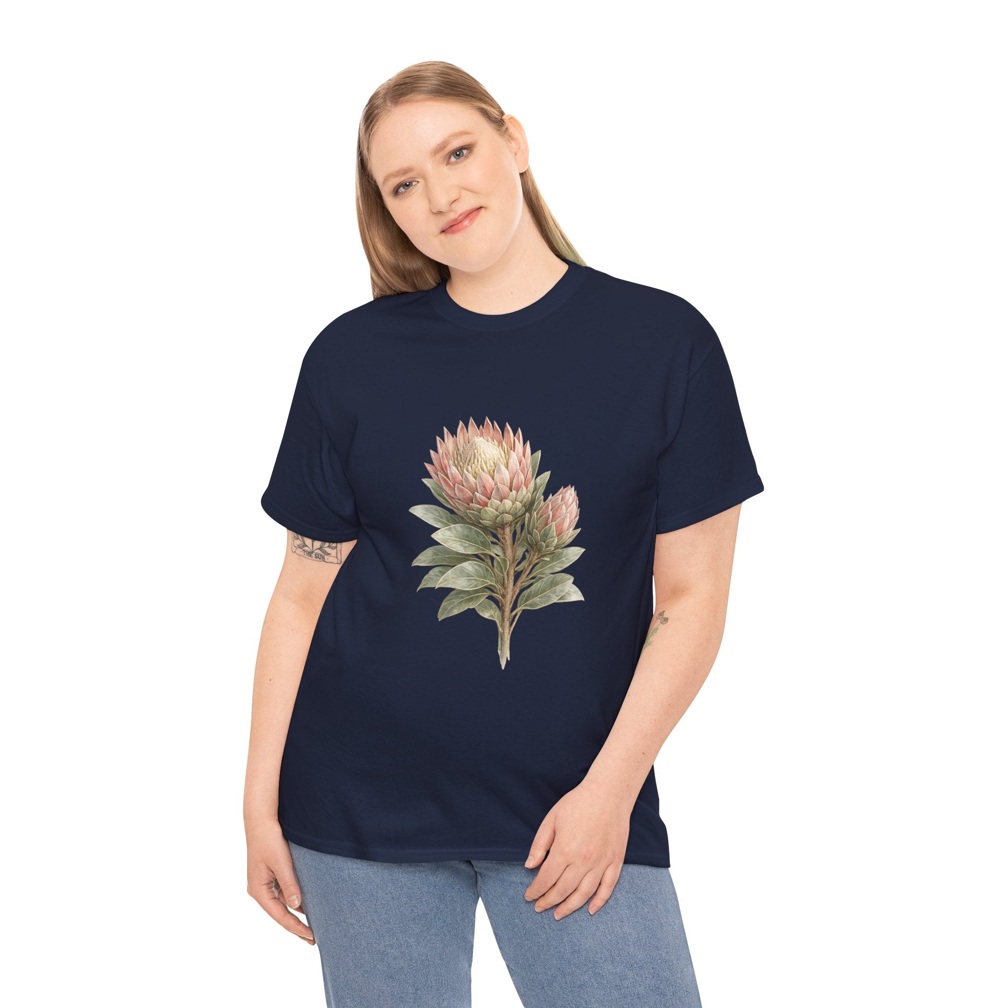 Protea Flower T-Shirt – Vintage Botanical Floral Graphic Tee for Nature & Cottagecore Style