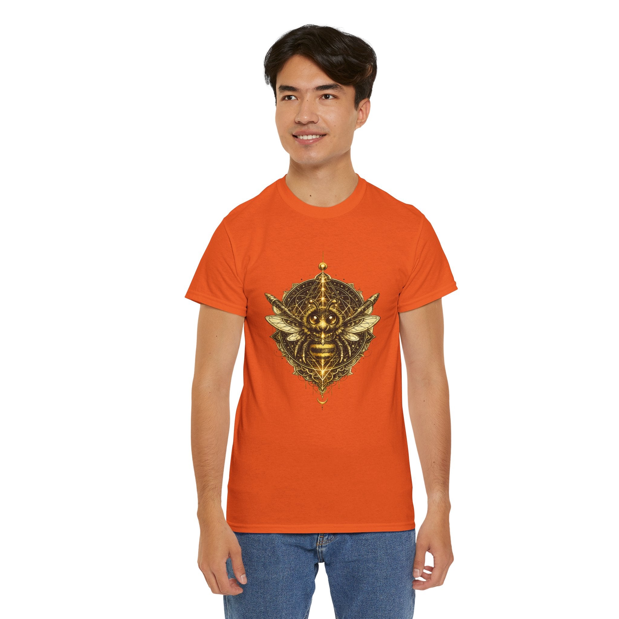Sacred Geometry Bee T Shirt – Egyptian Mystic Honeybee Graphic Tee