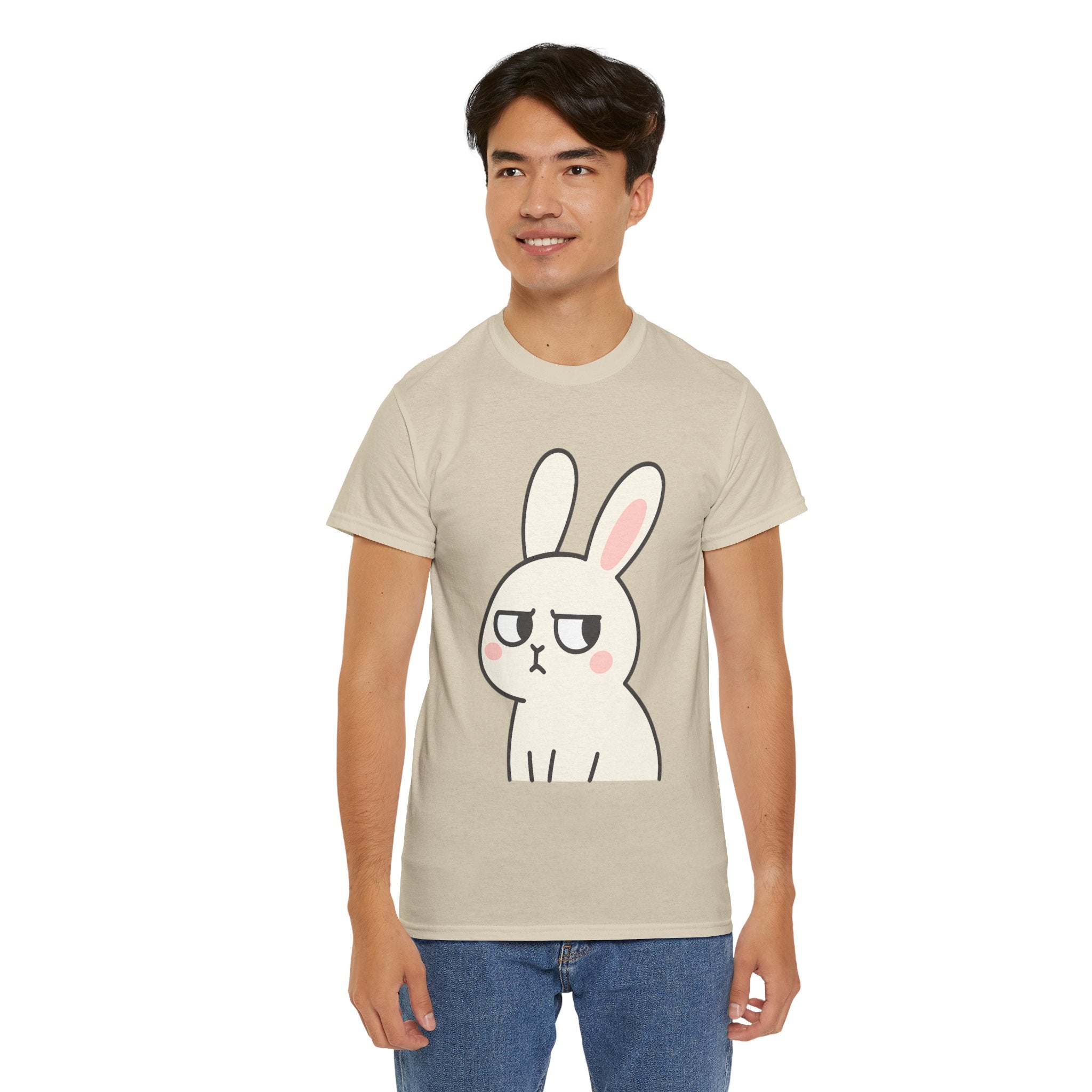 Cute Grumpy Bunny T Shirt – Funny Cartoon Rabbit Graphic Tee