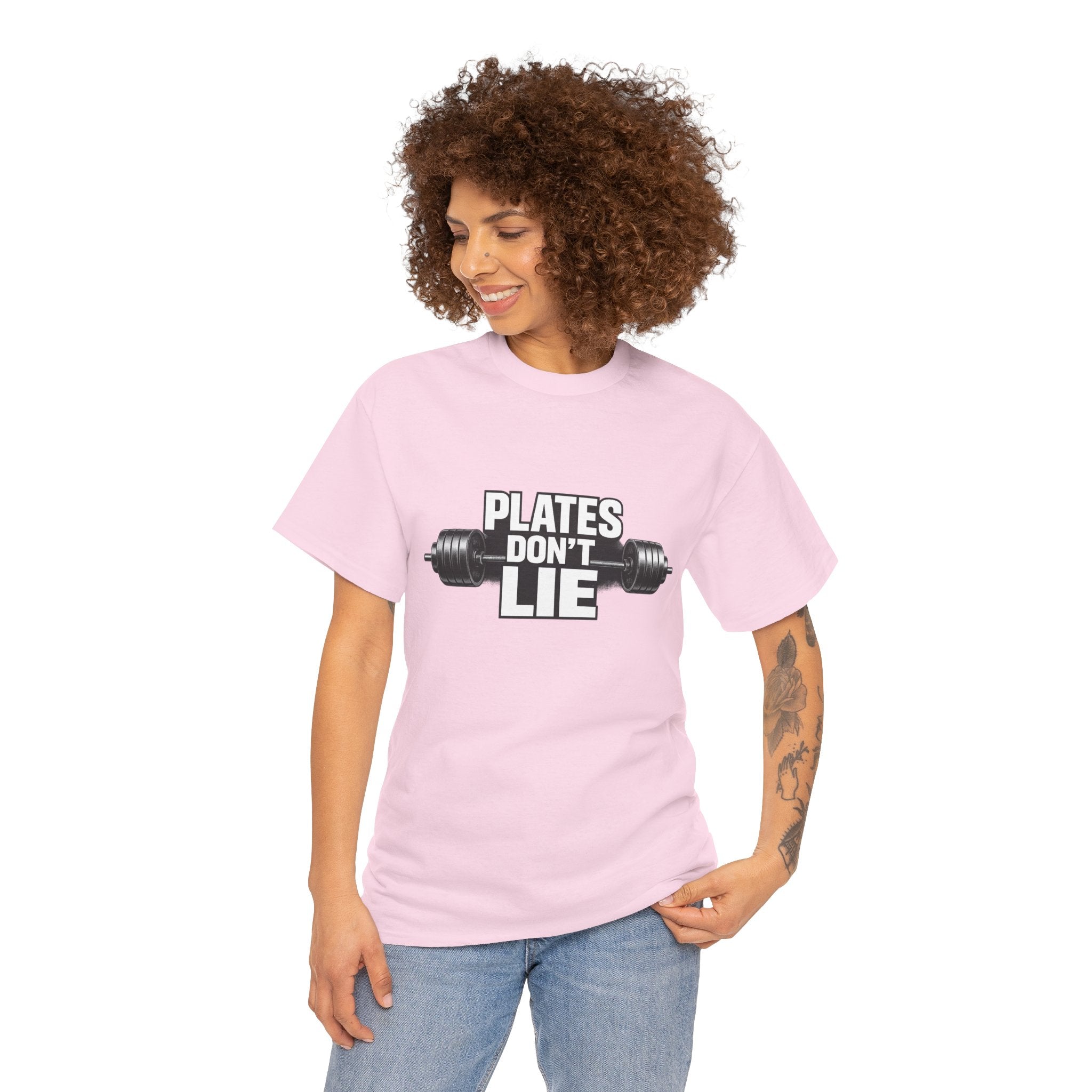 Plates Don't Lie T-Shirt | Powerlifting Gym Shirt | Weightlifting Gift for Men & Women