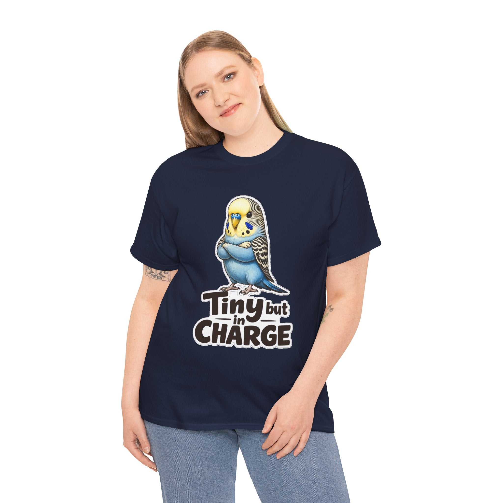 Budgie Tiny But In Charge Graphic T-Shirt | WildOrbit