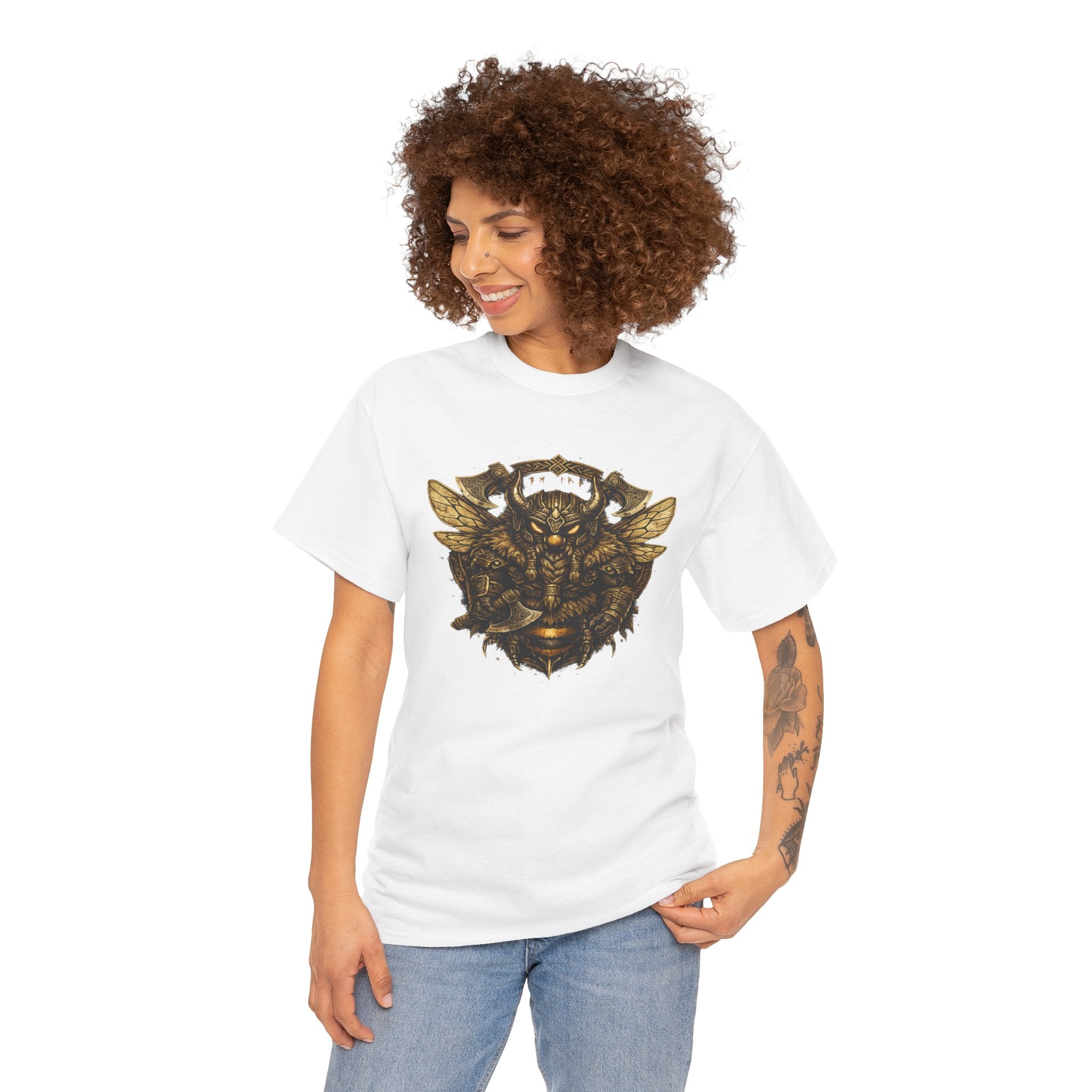 Viking Bee T Shirt – Norse Warrior Honeybee Graphic Tee