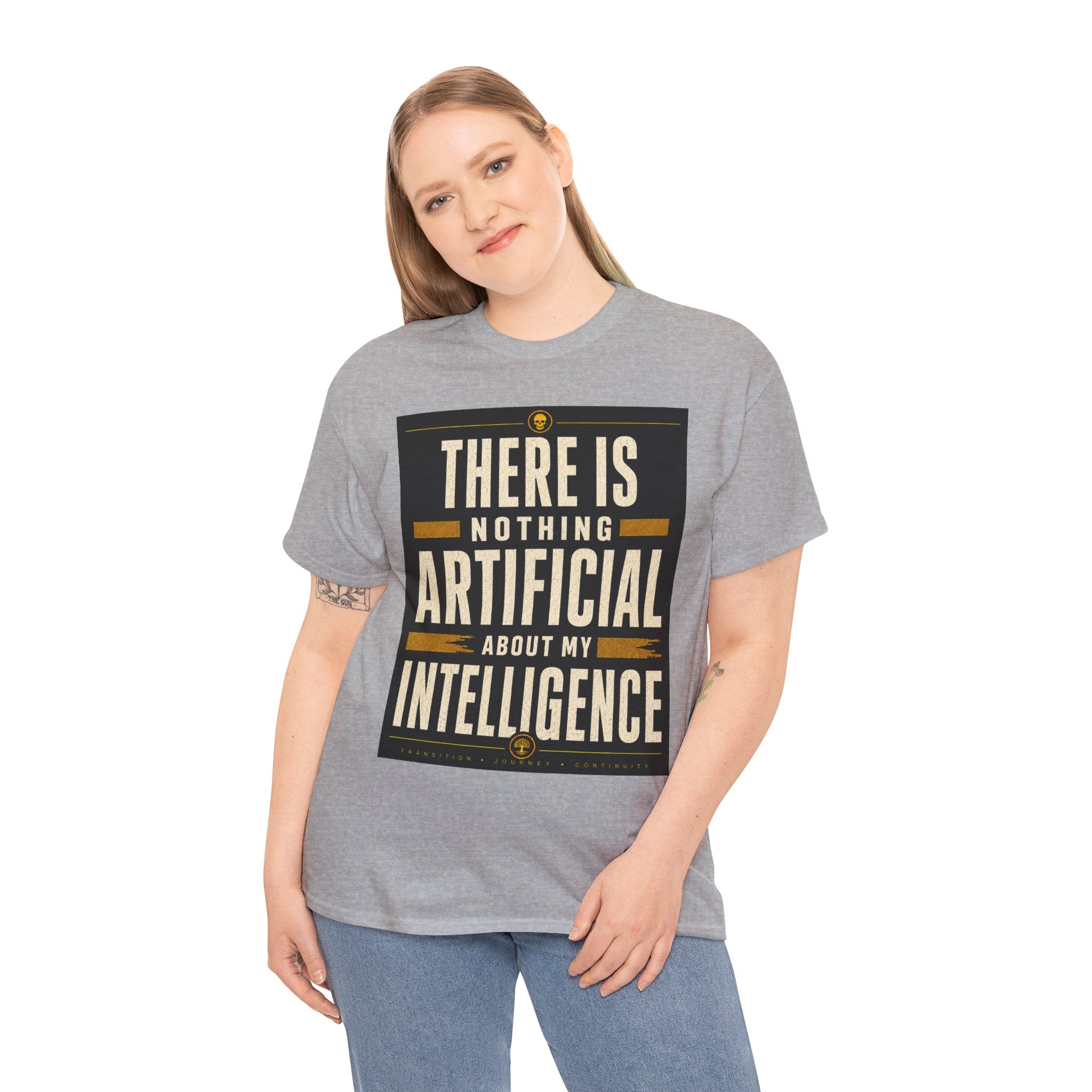 There Is Nothing Artificial About My Intelligence T Shirt – Retro AI Quote Graphic Tee