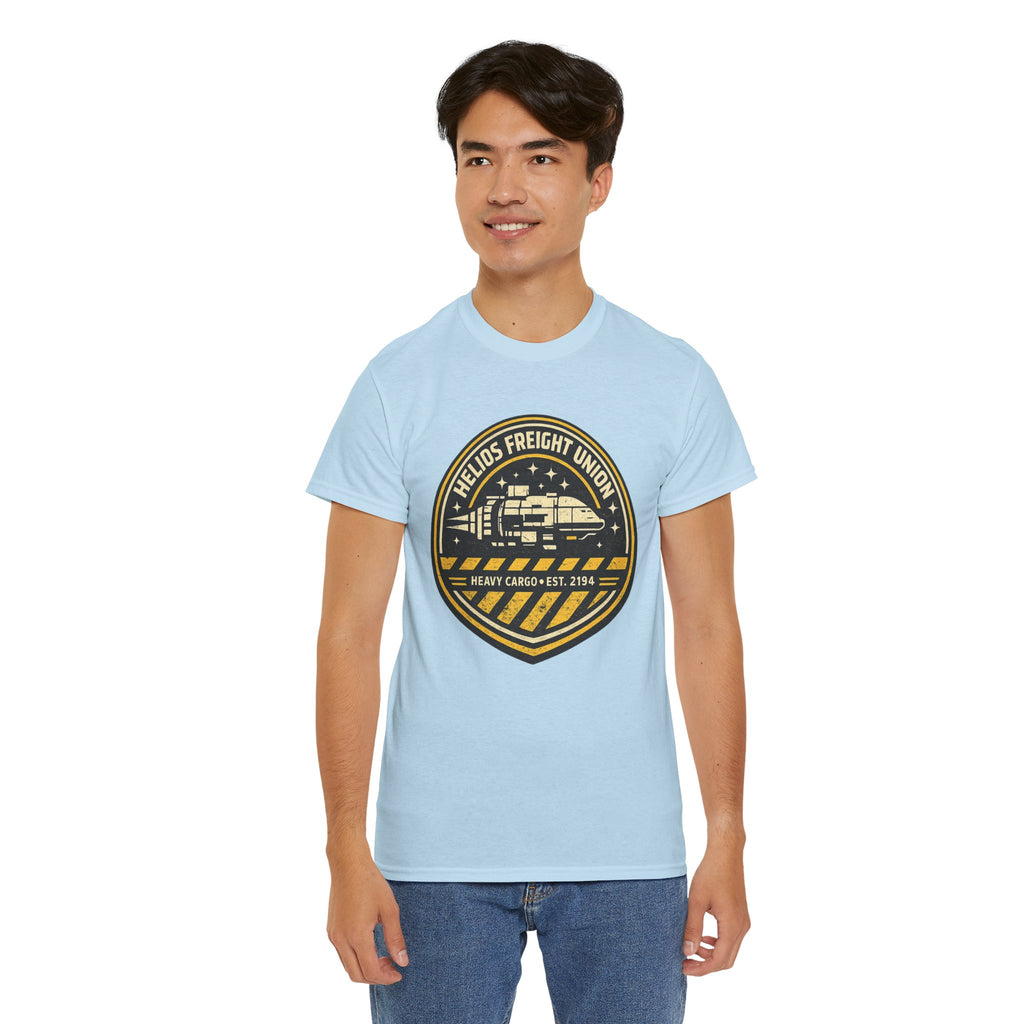 Helios Freight Union Freighter Crew T Shirt – Retro Sci Fi Cargo Ship Graphic Tee