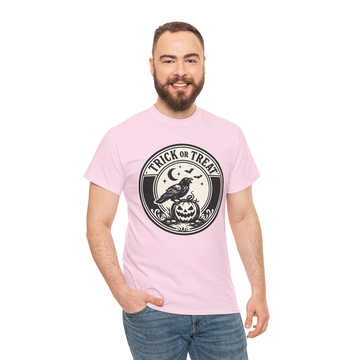 Trick or Treat Vintage Badge Halloween Graphic T-Shirt | WildOrbit