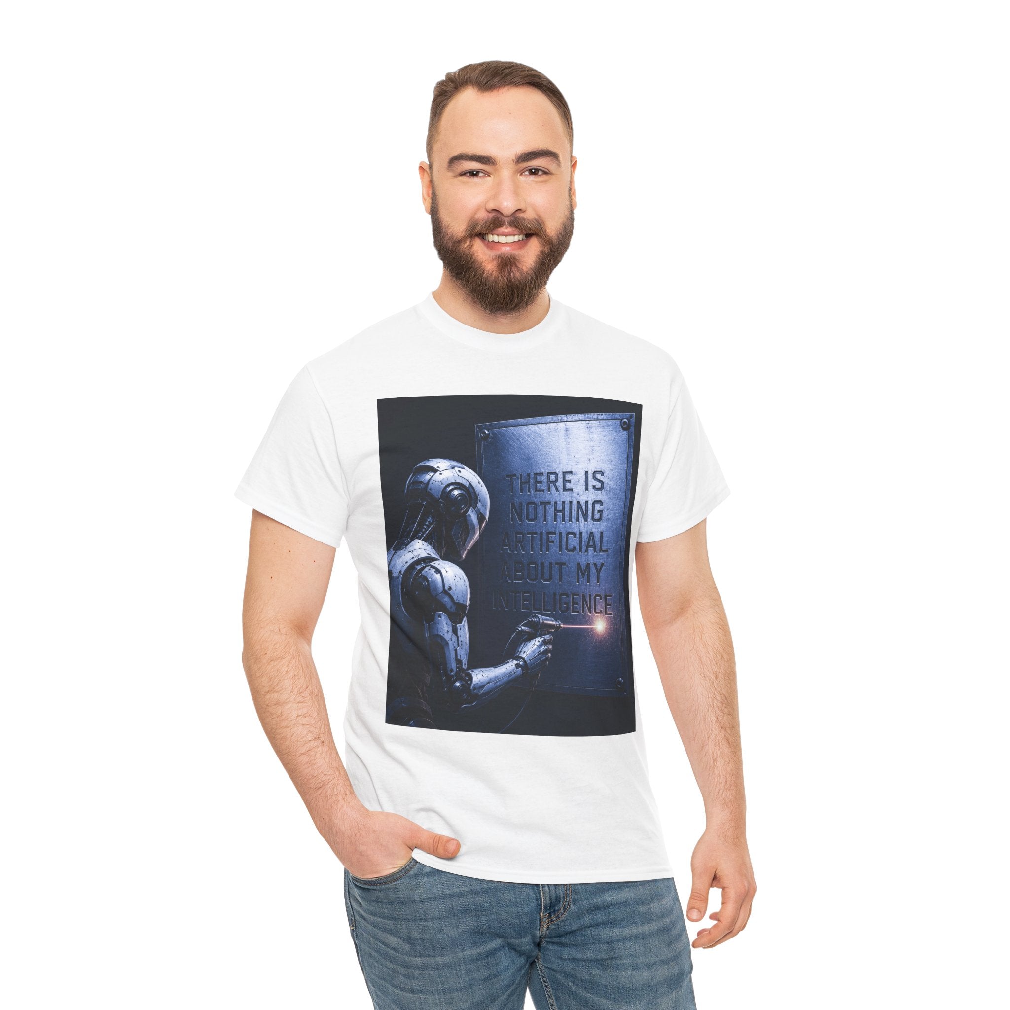 AI Robot Philosophy T Shirt – There Is Nothing Artificial About My Intelligence Sci Fi Graphic Tee
