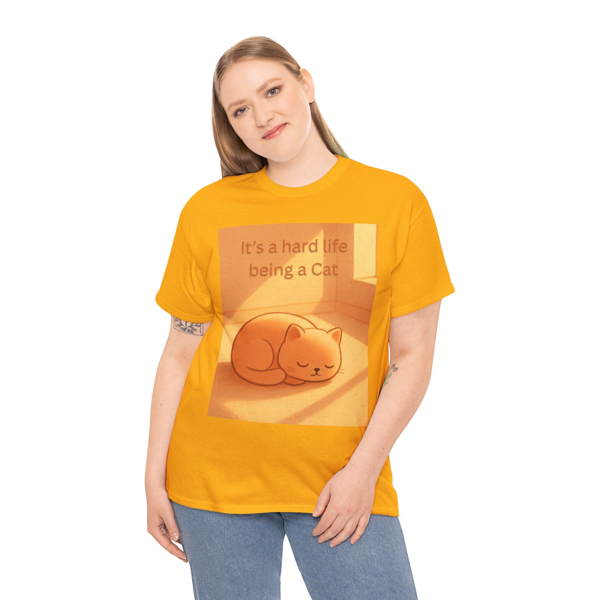 Funny Sleeping Cat T Shirt – It’s a Hard Life Being a Cat Cozy Cat Graphic Tee