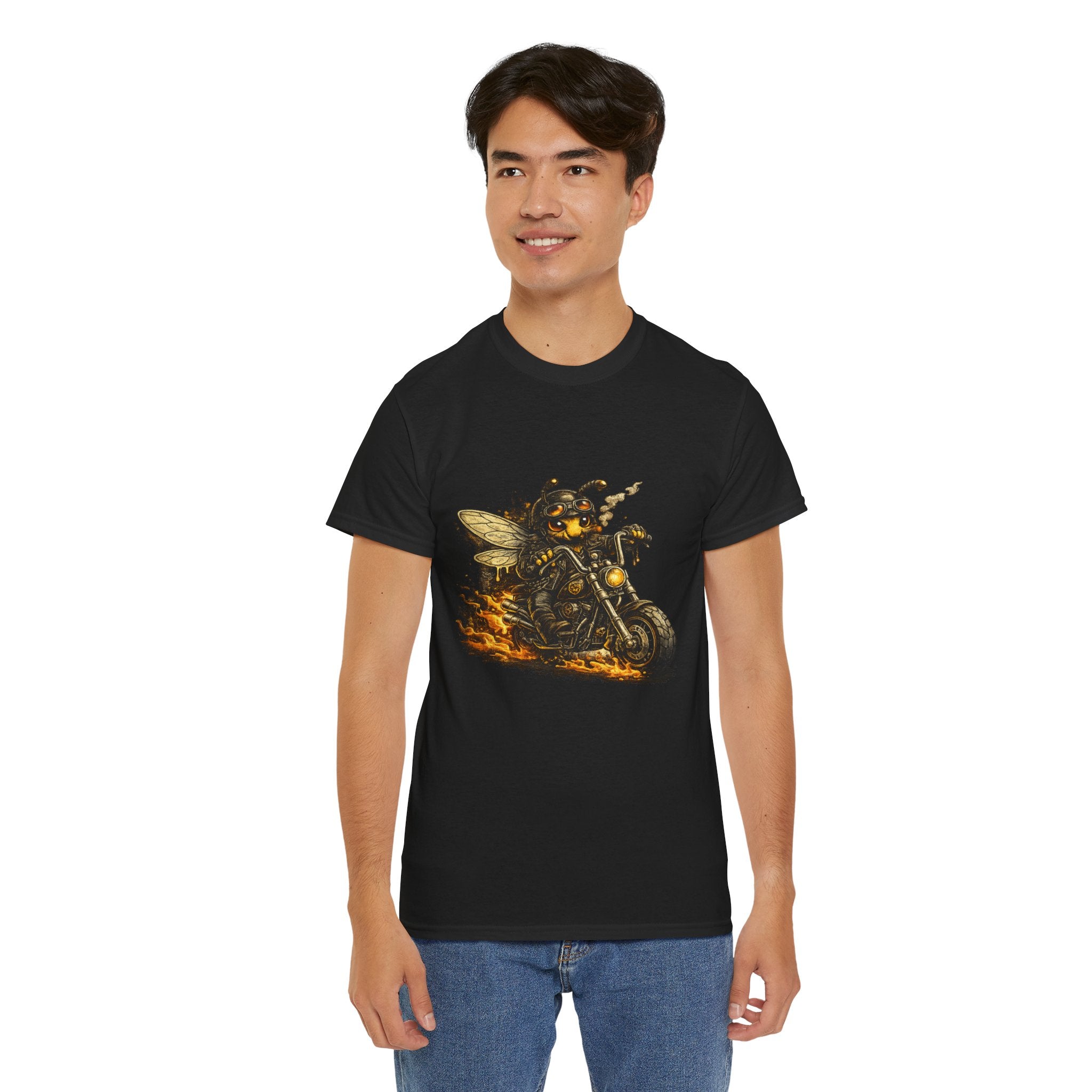 Biker Bee T Shirt – Funny Motorcycle Bee Graphic Tee for Biker & Bee Lovers