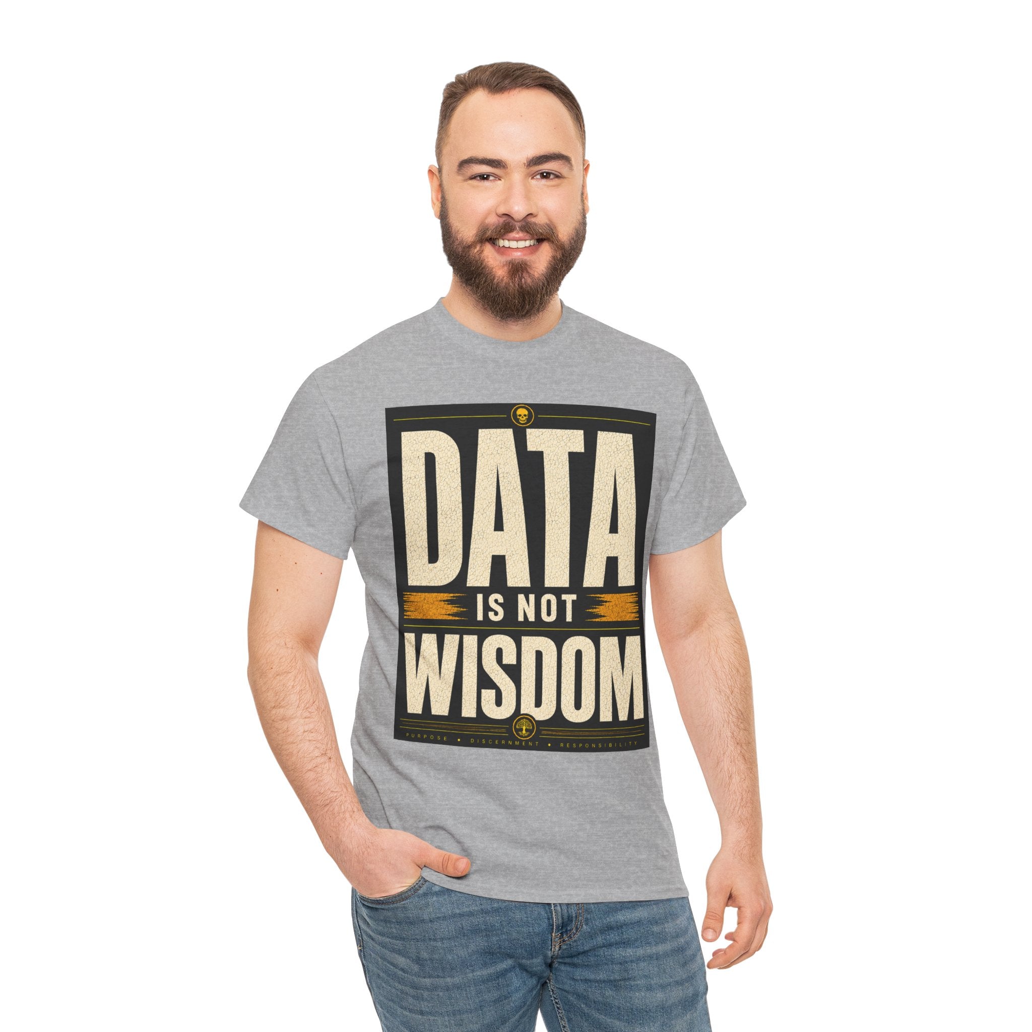Data Is Not Wisdom T Shirt – Retro Philosophy Tech Graphic Tee