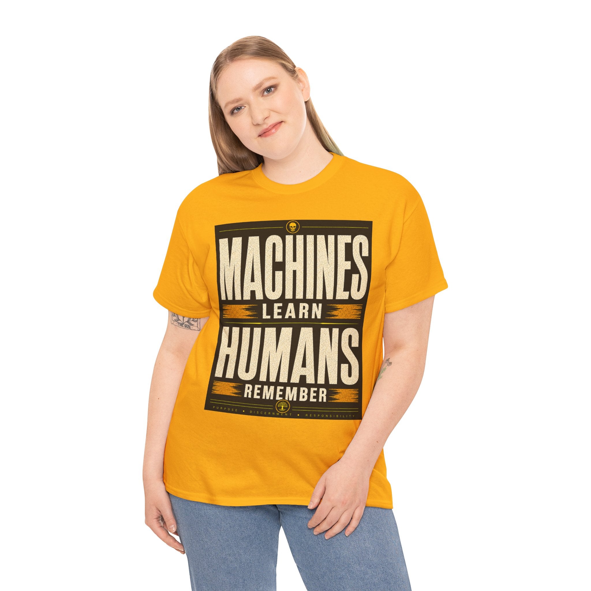 Machines Learn Humans Remember T Shirt – Retro AI Philosophy Graphic Tee