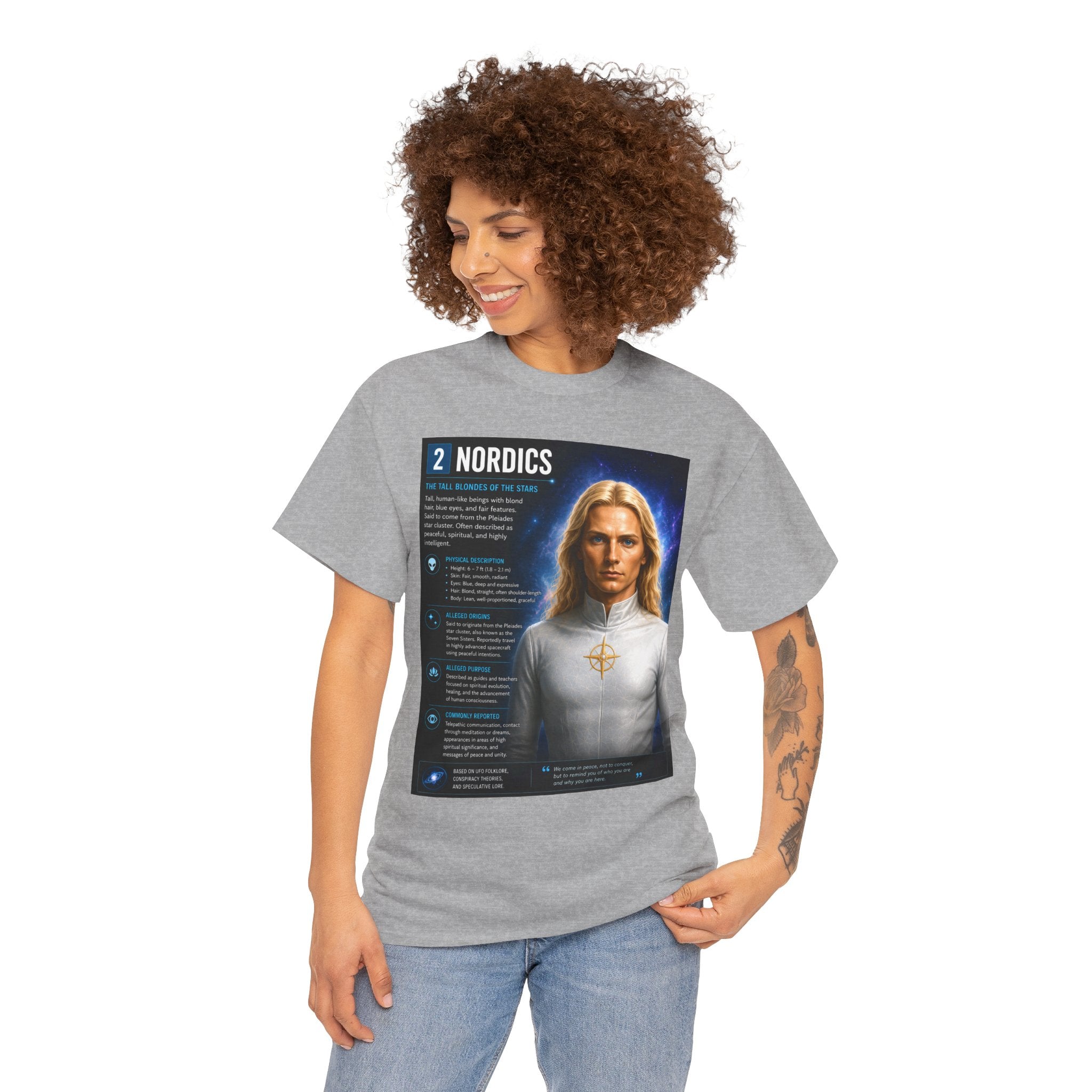 Nordic Alien T-Shirt – Ancient Aliens “Nordics” UFO Informational Graphic Tee