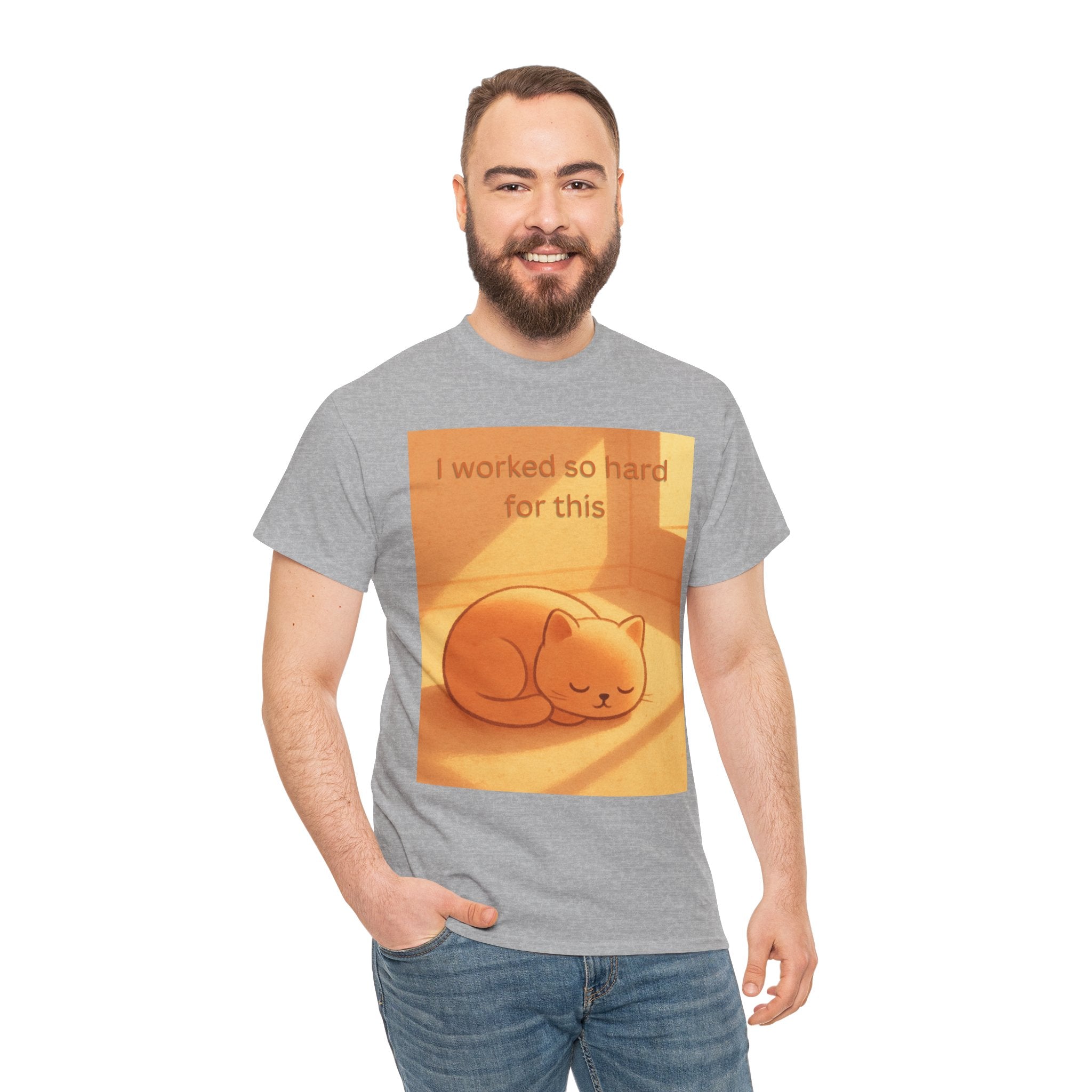 Funny Sleepy Cat T Shirt – I Worked So Hard For This Cosy Cat Graphic Tee