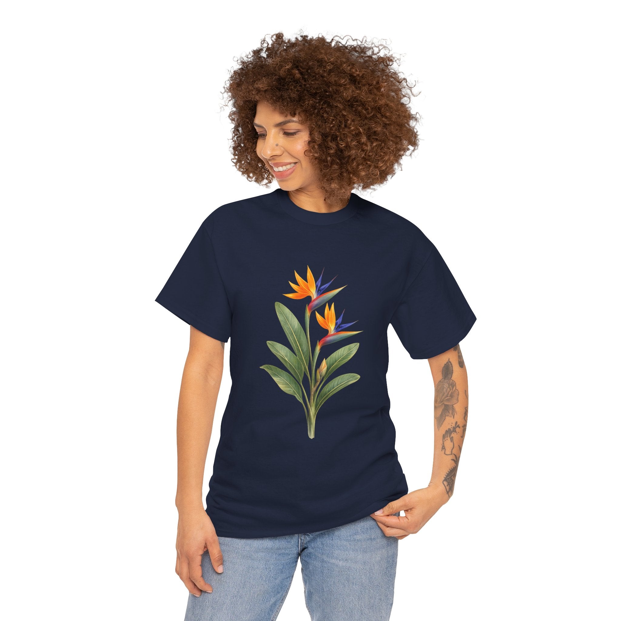 Bird of Paradise Flower T-Shirt – Tropical Botanical Graphic Tee for Summer & Island Style